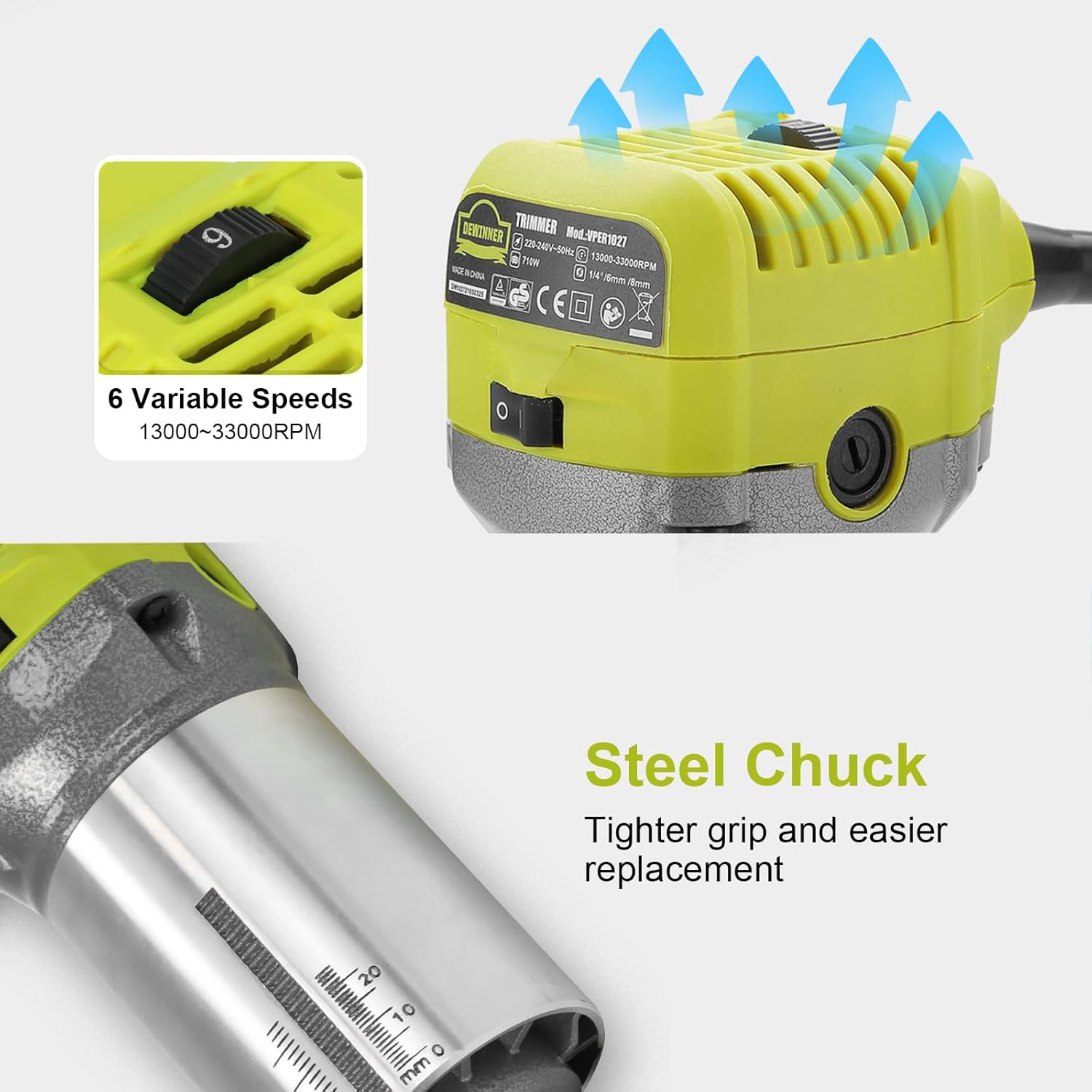 Dewinner Rifilatore Fresatrice Verticale Legno 7100W - immagine 6