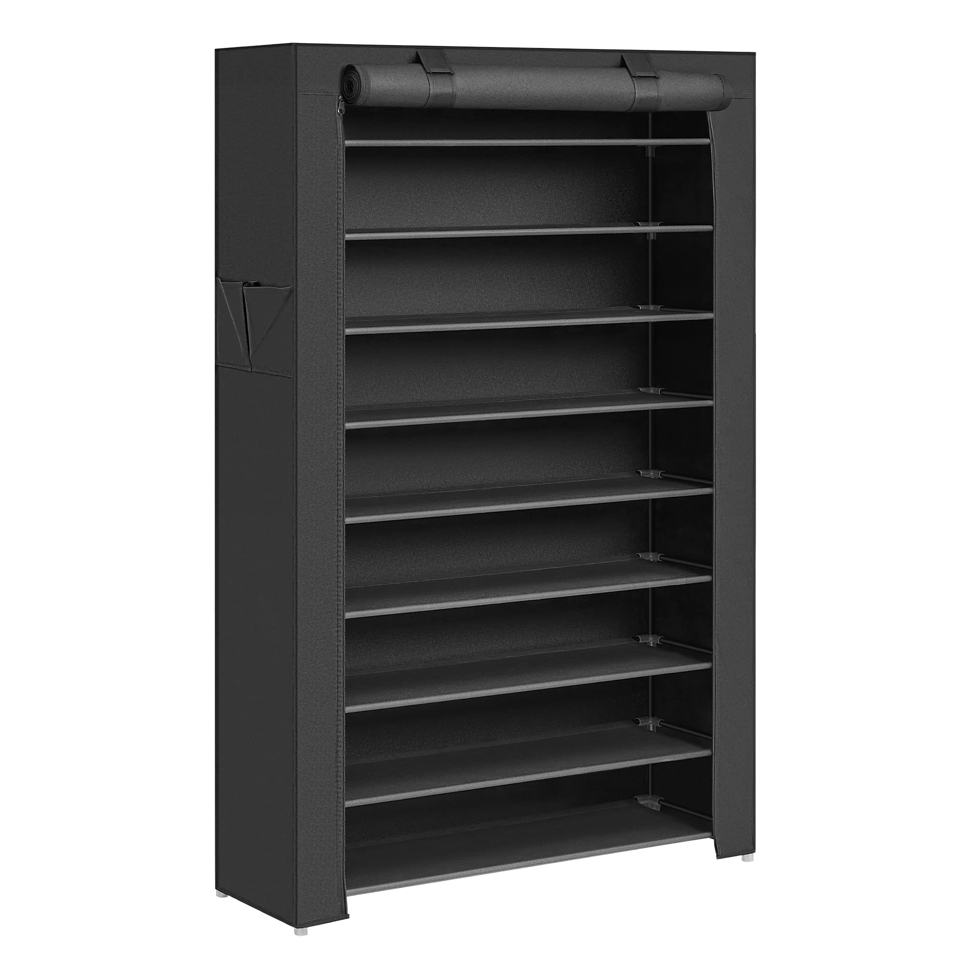 Songmics Scarpiera 10 Ripiani 28x88x160cm, Nero