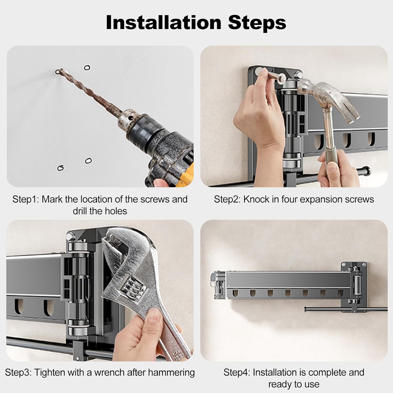 Ergocar Stendibiancheria da Parete Pieghevole Retrattile - immagine 5