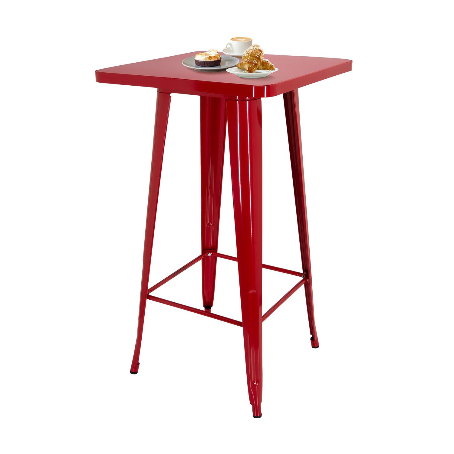 Hjh Office VANTAGGIO HIGH T - Tavolo da Bar Quadrato, Rosso
