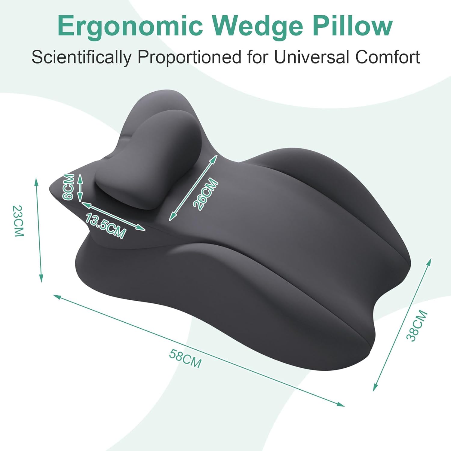 Cuscino a Cuneo in Memory Foam 58cmx38cm - immagine 2