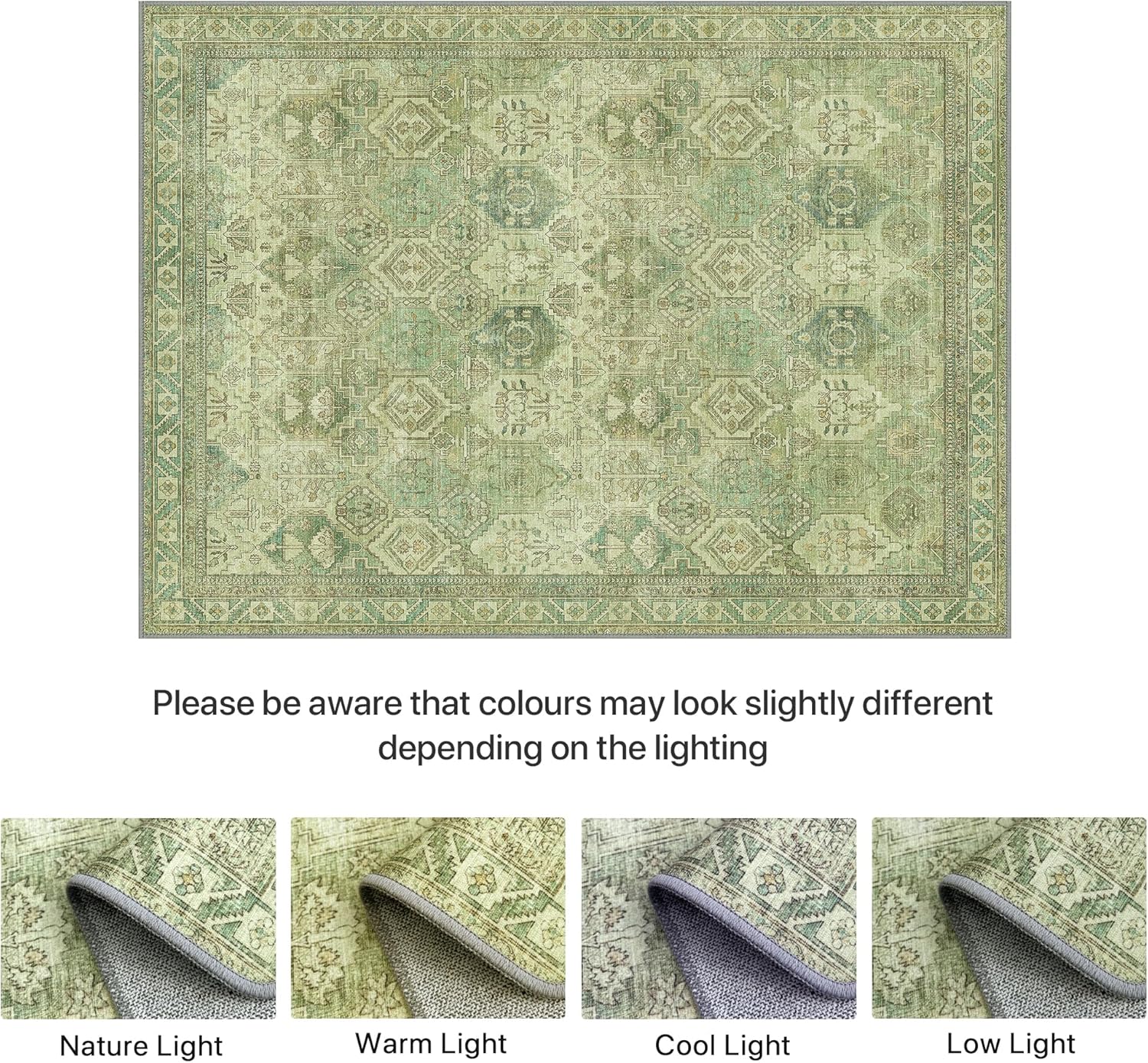 Beimo Tappeto Salotto Moderno 160x230cm, Bambù Verde - immagine 6