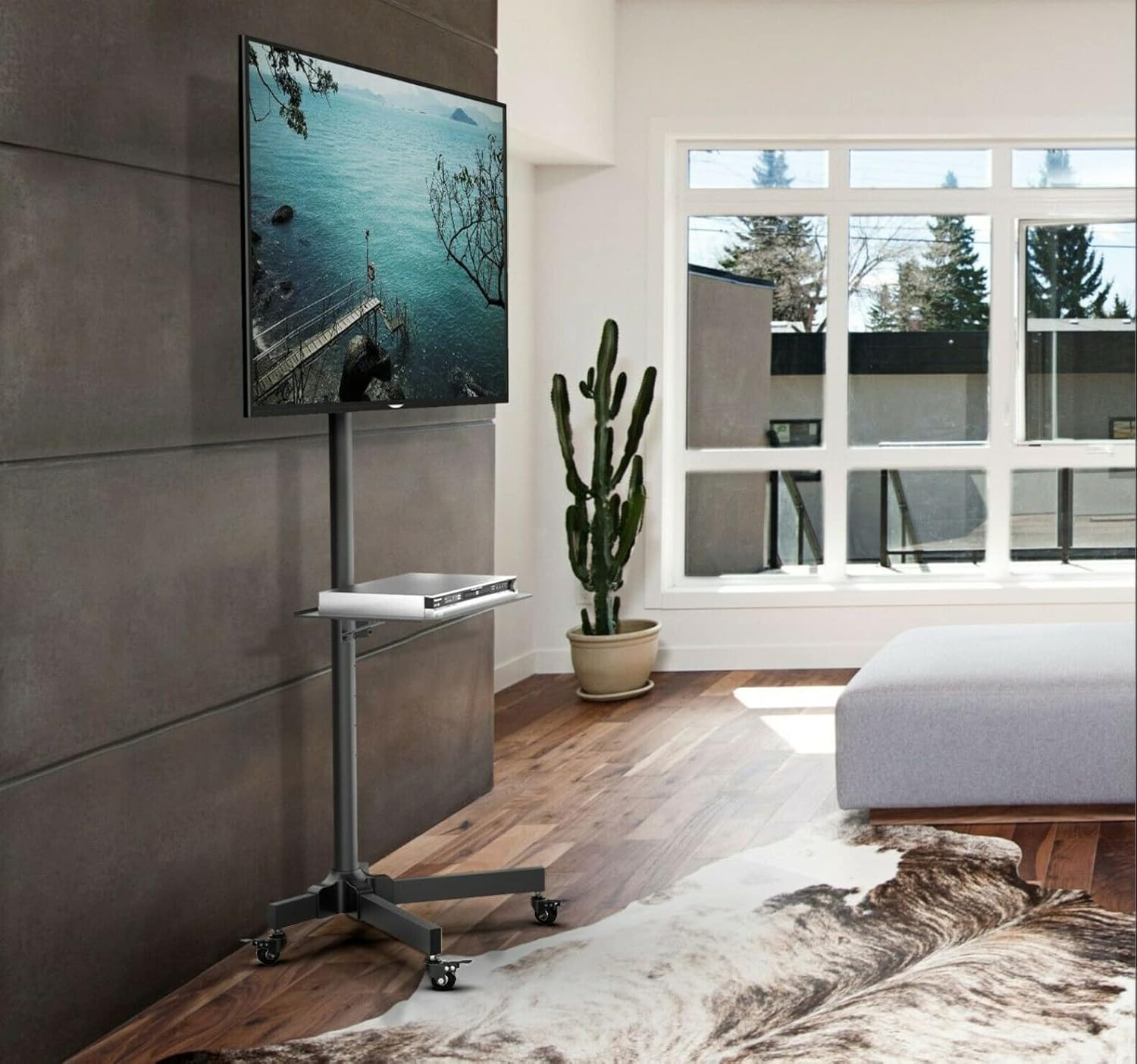 Techly 100730 - Supporto a Pavimento Trolley TV 23"-55" - immagine 4