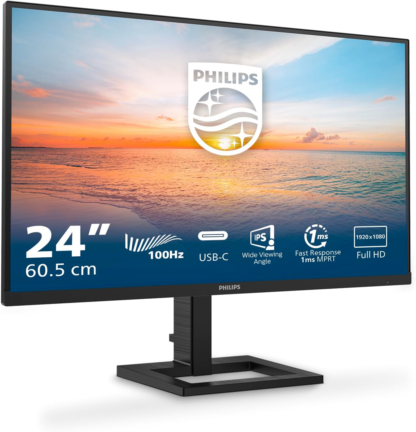 Philips 24E1N1300AM - Monitor 24" FHD, Nero - immagine 1