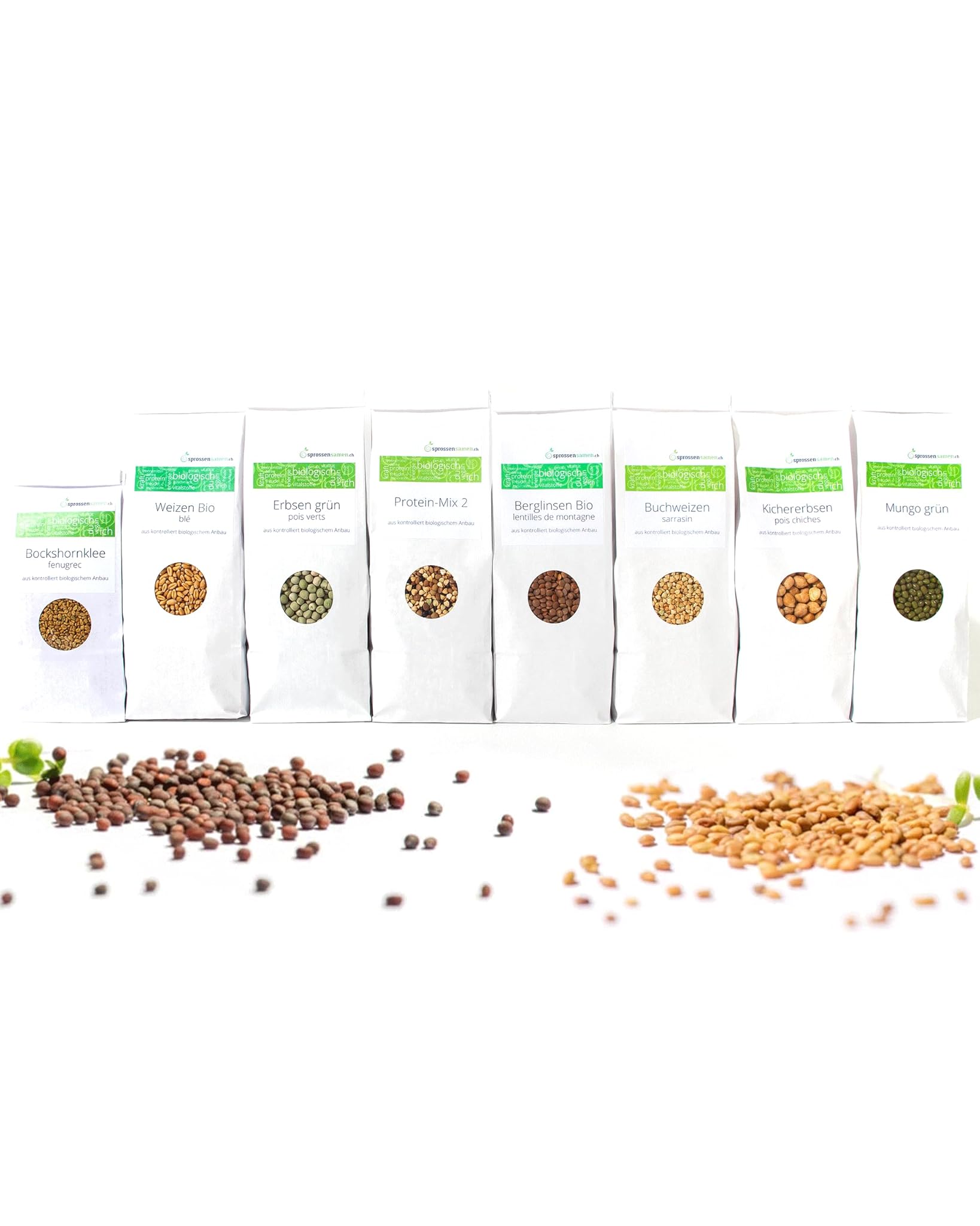 Set di semi di emergenza biologici, 3,75 kg, per vetro germinale, ceci biologici, fagioli di montagna, lenti di montagna, ravanello, mix di proteine, grano saraceno, lenticchie beluga