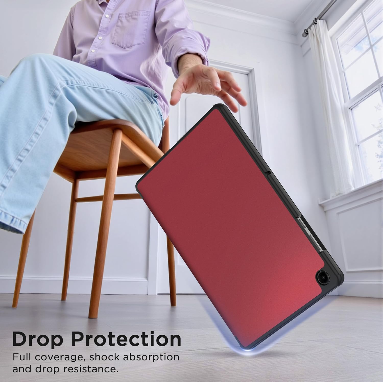 Easyacc Custodia per Samsung Galaxy Tab A11+ 11" (2025), Rosso - immagine 3