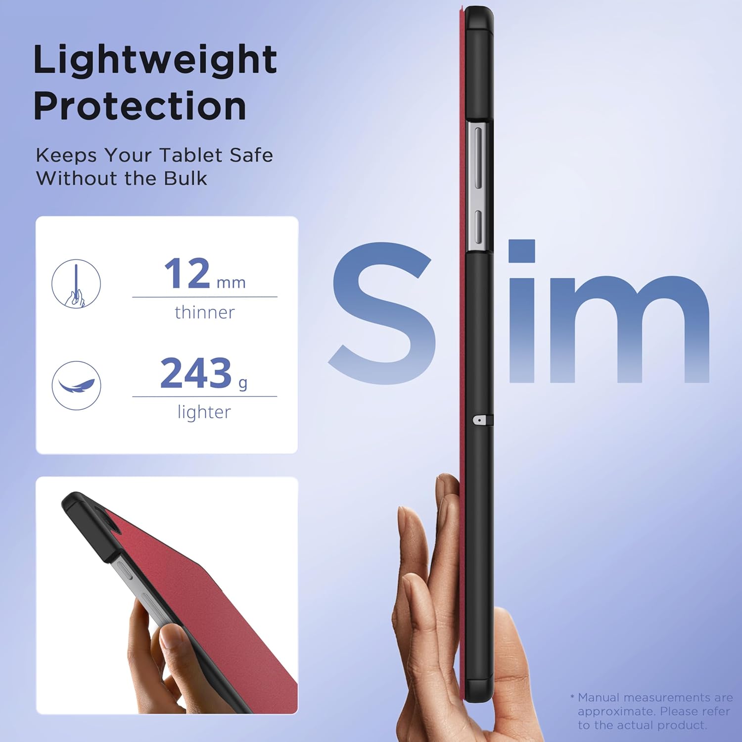 Easyacc Custodia per Samsung Galaxy Tab A11+ 11" (2025), Rosso - immagine 4