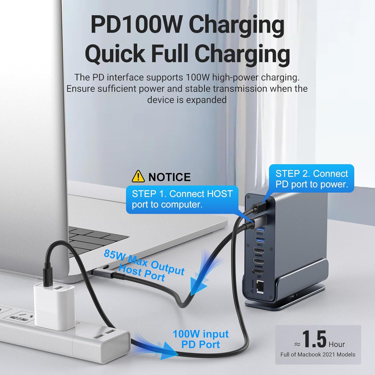 Docking Station USB-C 15-in-1 con Base Girevole - immagine 3