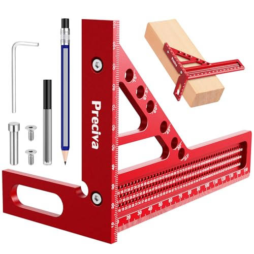 3D Squadra da Falegname con Matita e Blocco Fisso