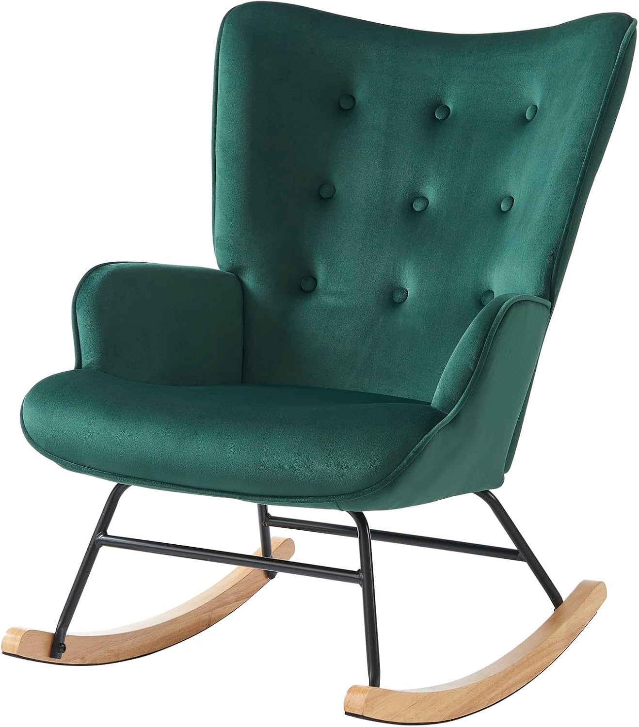 BAÏTA Poltrona Suzie Rocking Chair in Velluto Verde