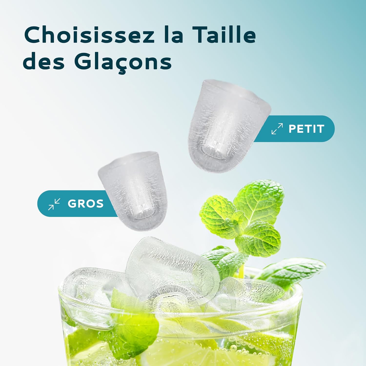 Macchina Ghiaccio 12kg/giorno, 2 Formati, Nero - immagine 3