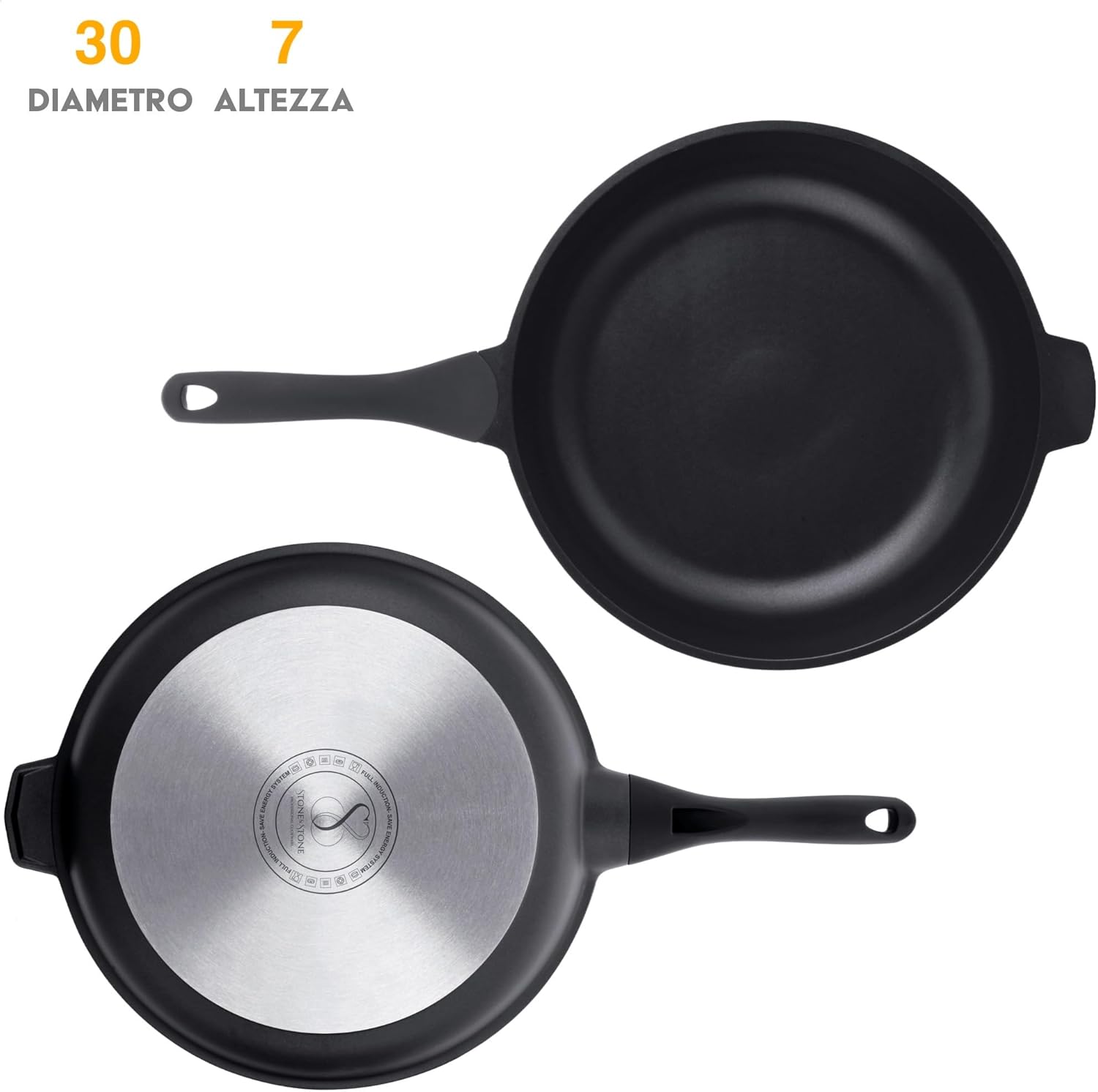 Stone&stone Set 4 Padelle Antiaderenti Induzione Gas - immagine 2