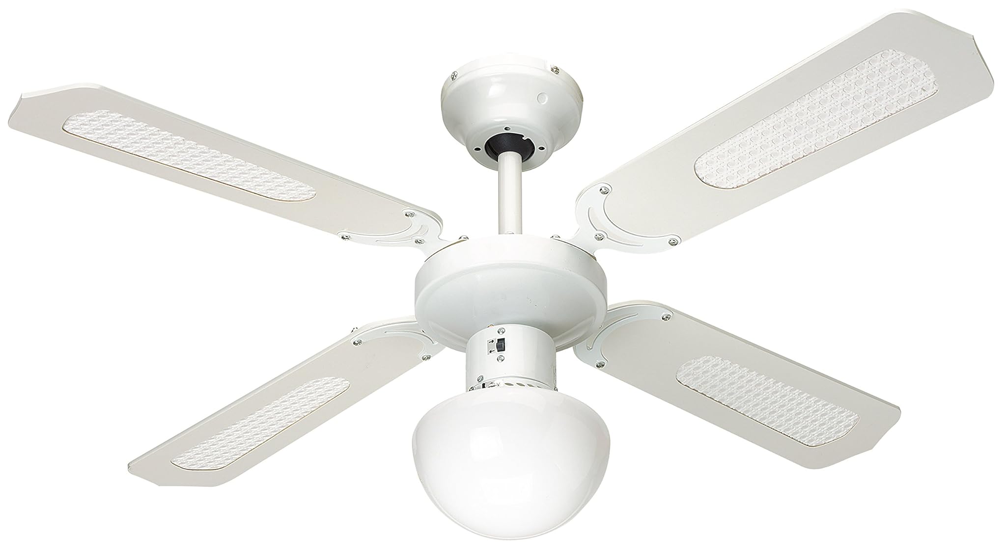 Farelek Bali 112420 Ventilatore da soffitto, 107 cm, Bianco