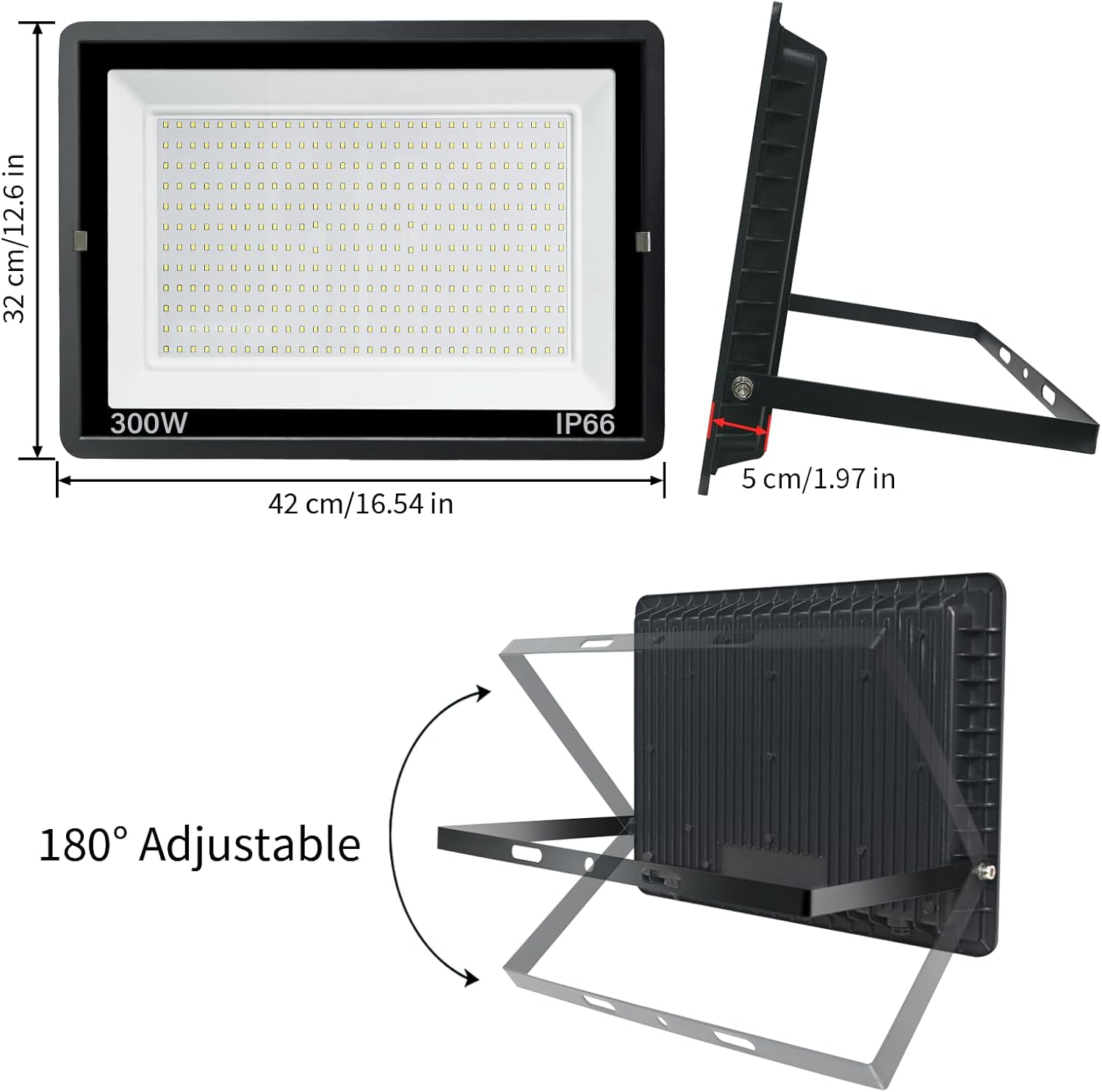 Faro LED da Esterno 300W Bianco Freddo 6000K - immagine 7