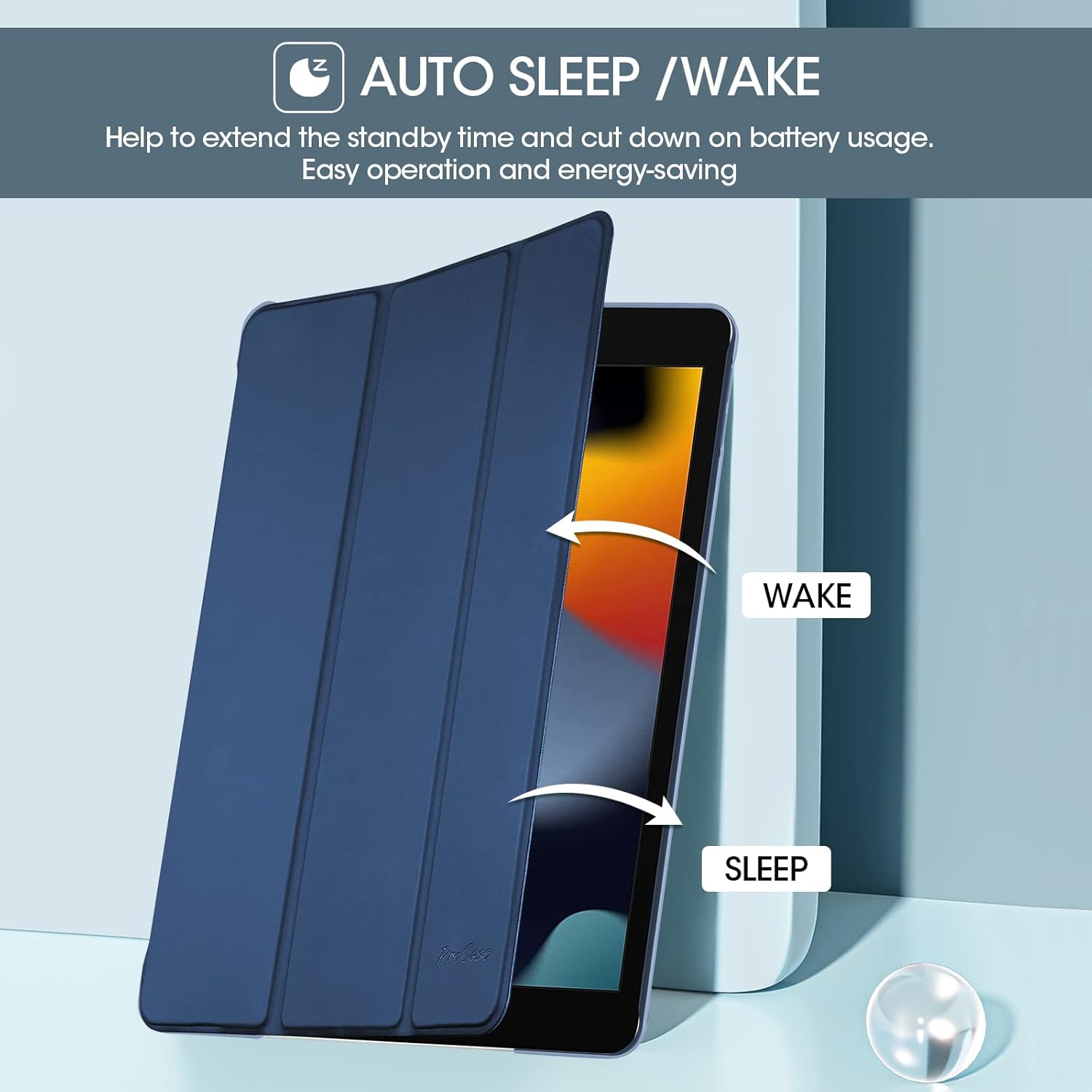 Procase Cover per iPad 9/8/7 (10.2"), Blu Scuro - immagine 3