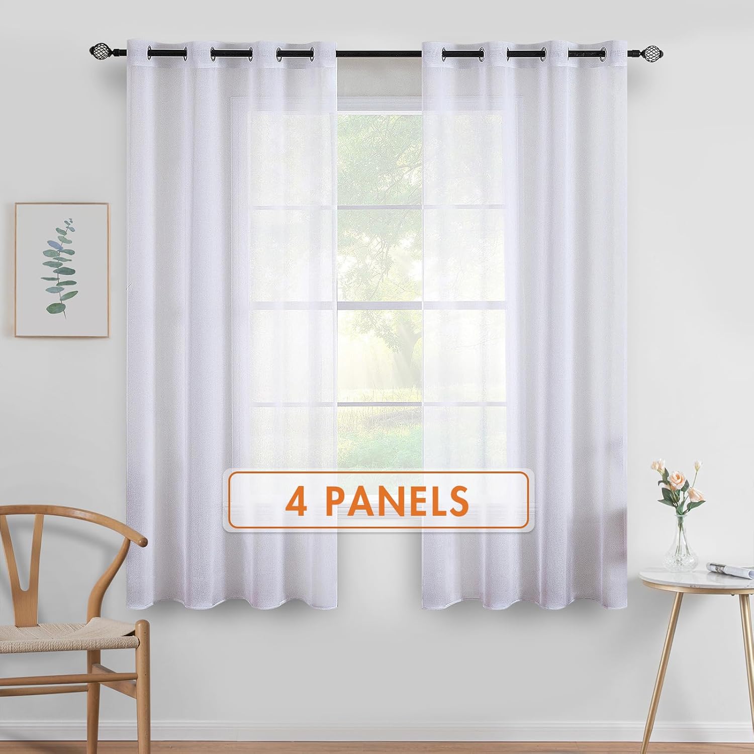 Miulee Tende Trasparenti in Voile con Occhielli - immagine 2