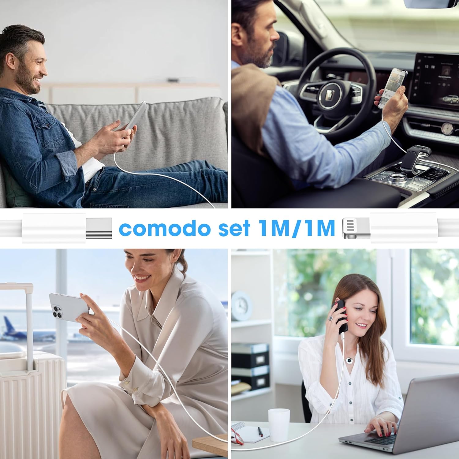 Cavo IPhone USB C Lightning di Ricarica Rapida (2 Pezzi 1M) - immagine 4