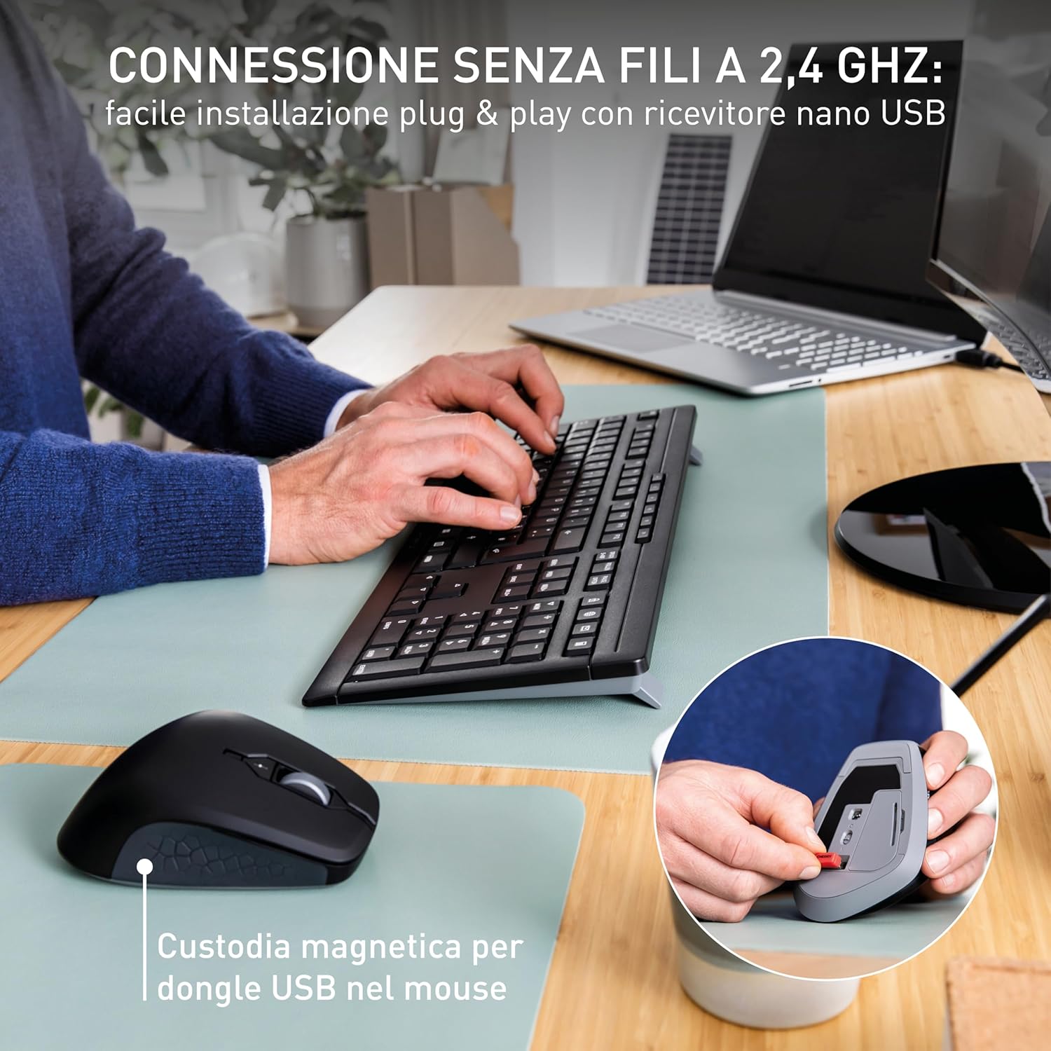 Cherry STREAM DESKTOP COMFORT - Set Tastiera e Mouse Wireless - immagine 3