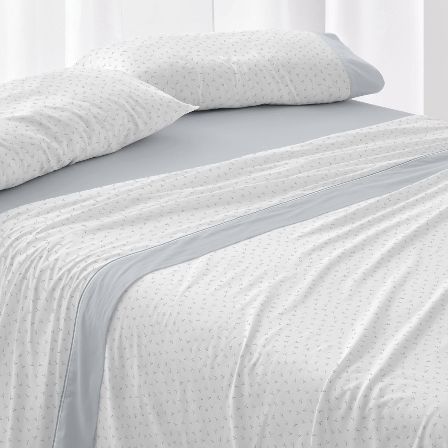 Burrito Blanco Lenzuola Flanella Cotone - Letto 180cm, Blu