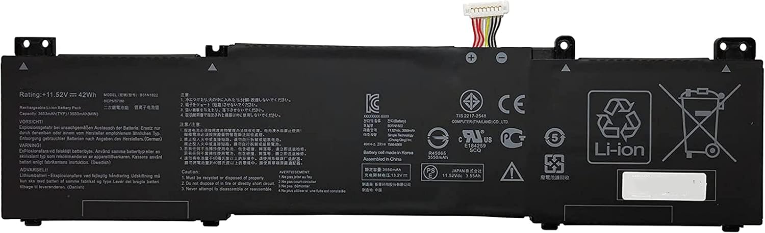 Askc B31N1822 Batteria Laptop 42Wh per Asus ZenBook Flip 14 - immagine 1