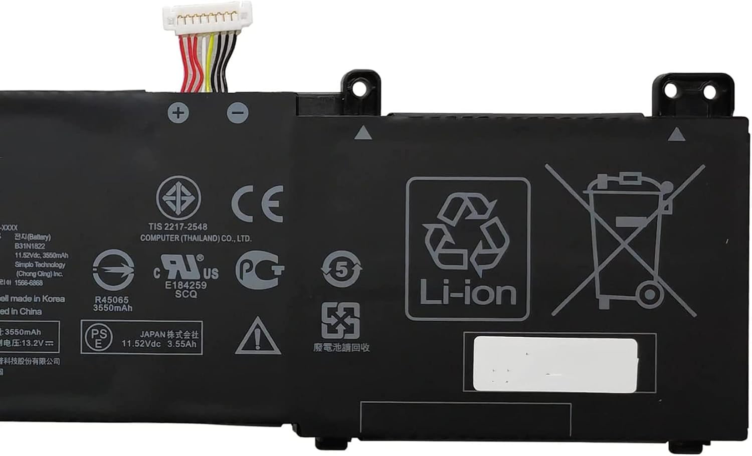Askc B31N1822 Batteria Laptop 42Wh per Asus ZenBook Flip 14 - immagine 4