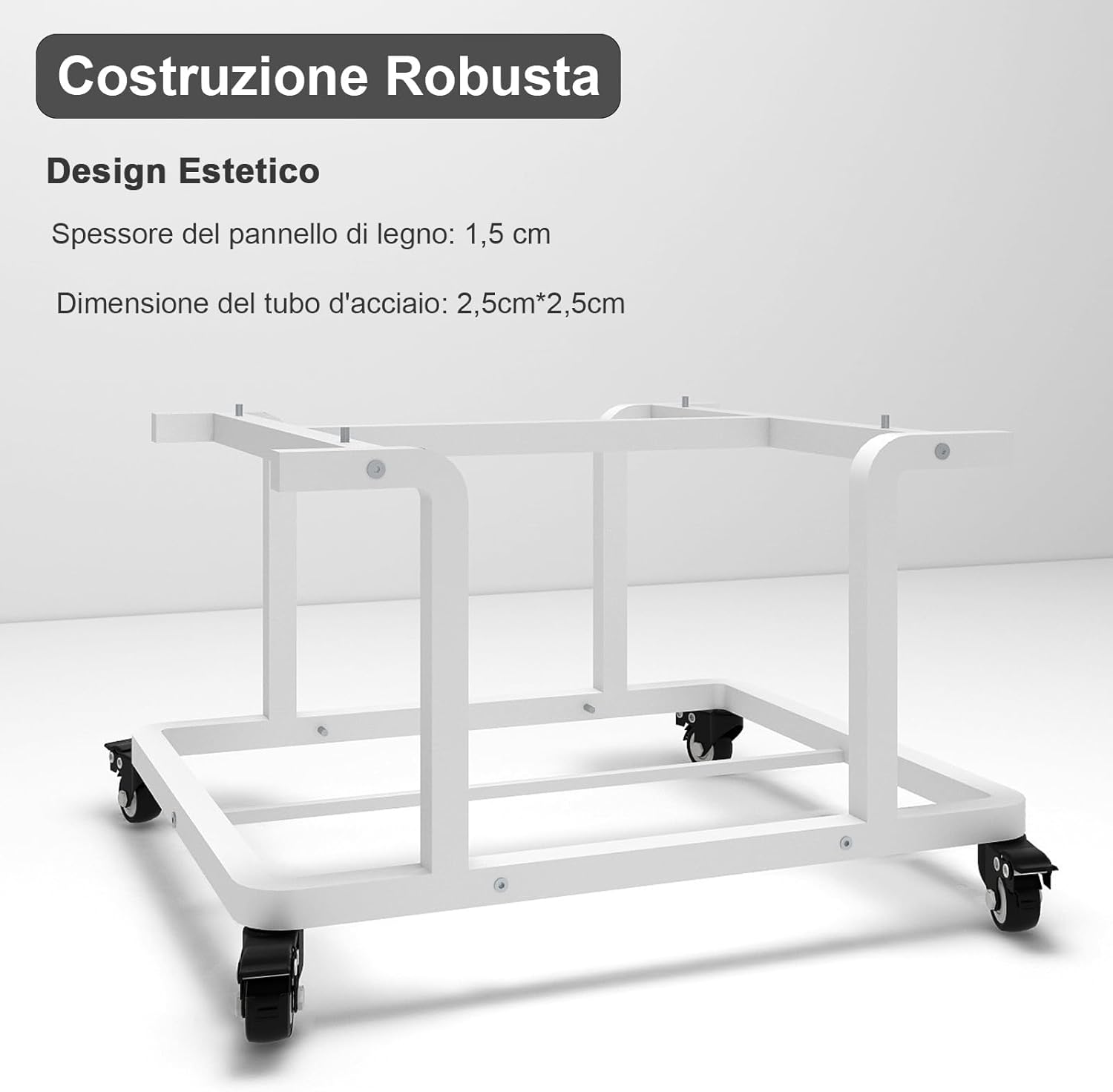 Puncia Supporto Stampante Mobile 2 Livelli 60x50x38CM - immagine 3