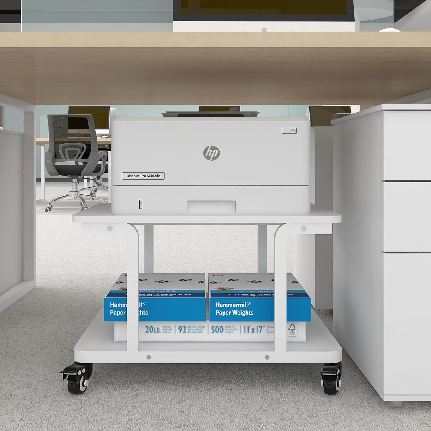 Puncia Supporto Stampante Mobile 2 Livelli 60x50x38CM - immagine 6