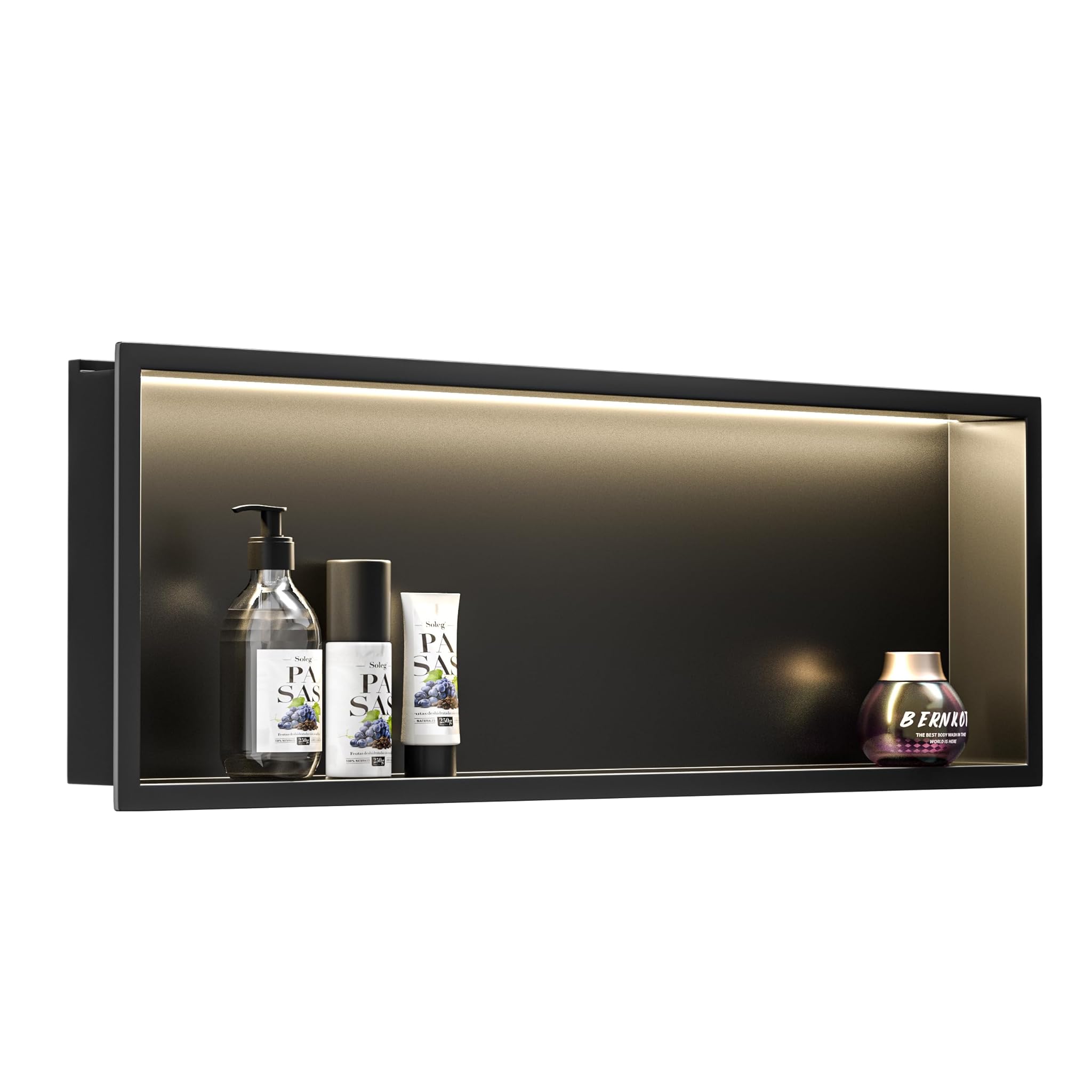 Led Shower Niche 36" X 12" Inox Nero Opaco