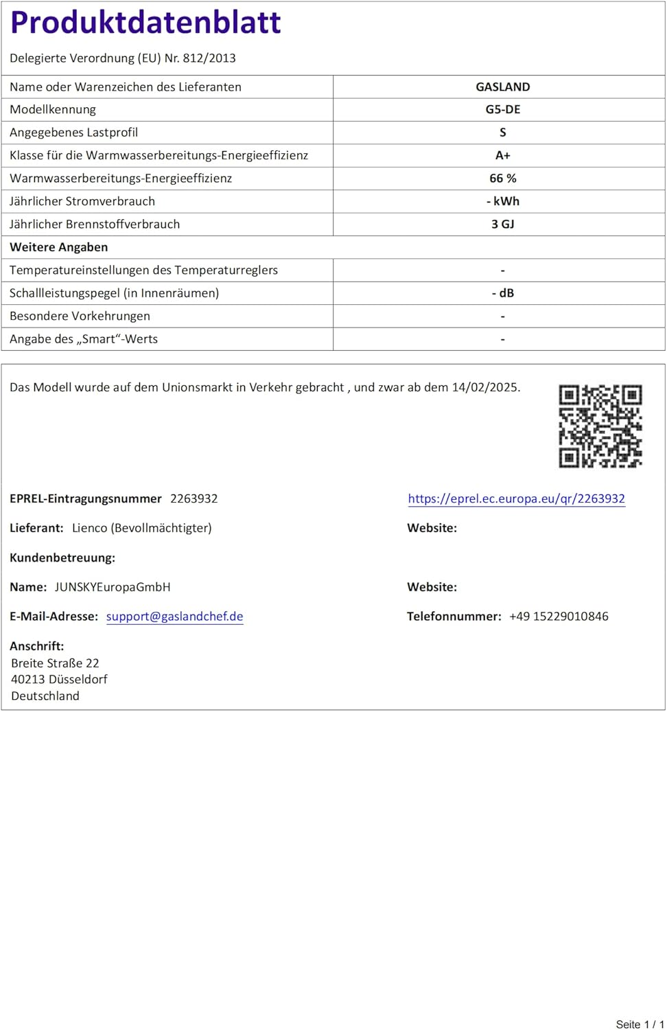 Gasland G5-DE - Scaldacqua Istantaneo a Gas per Esterni - immagine 7