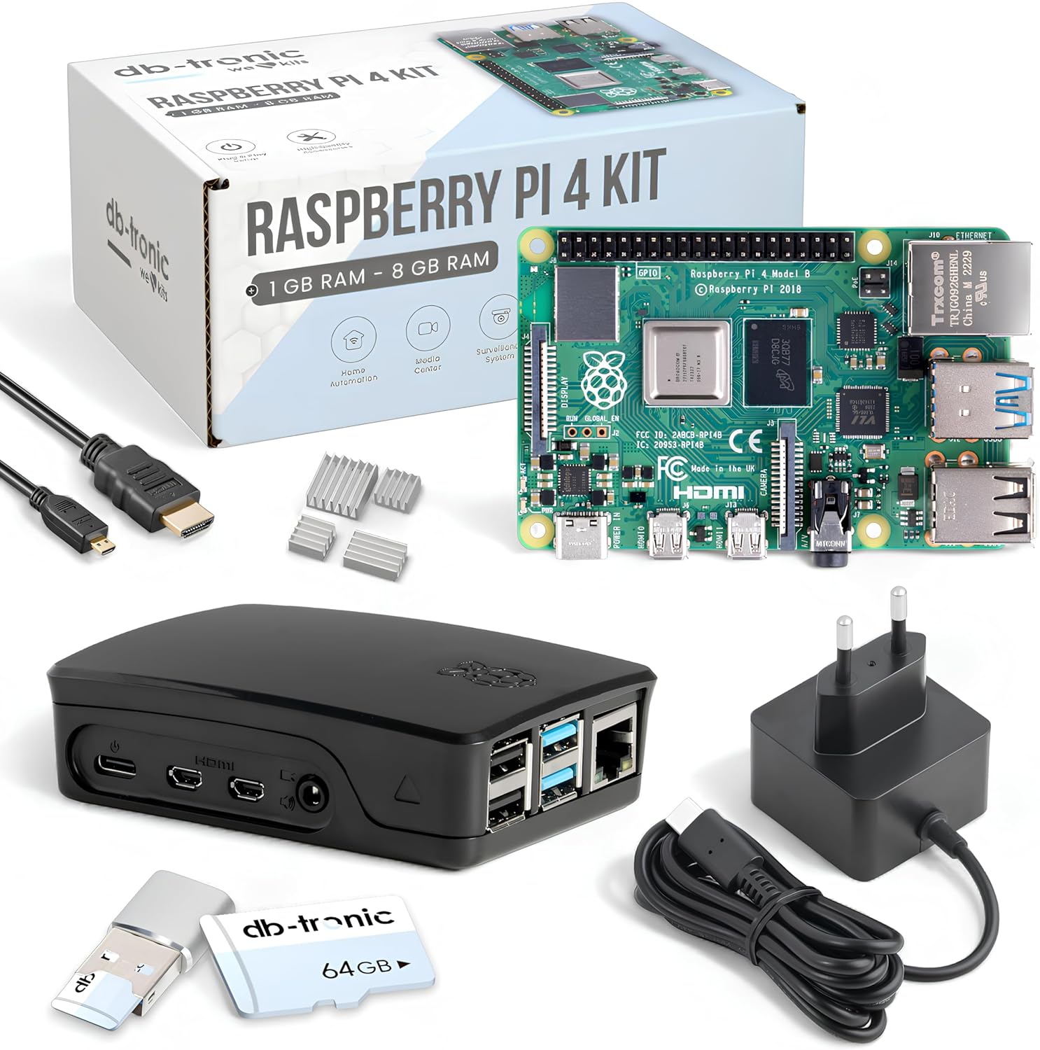 Raspberry Pi 4 2GB RAM Starter Kit Black - immagine 1