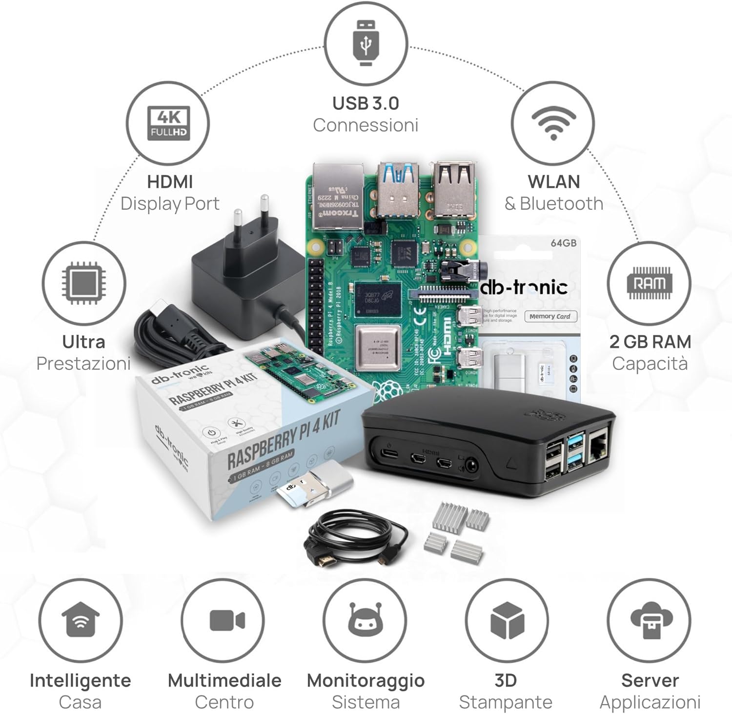 Raspberry Pi 4 2GB RAM Starter Kit Black - immagine 3