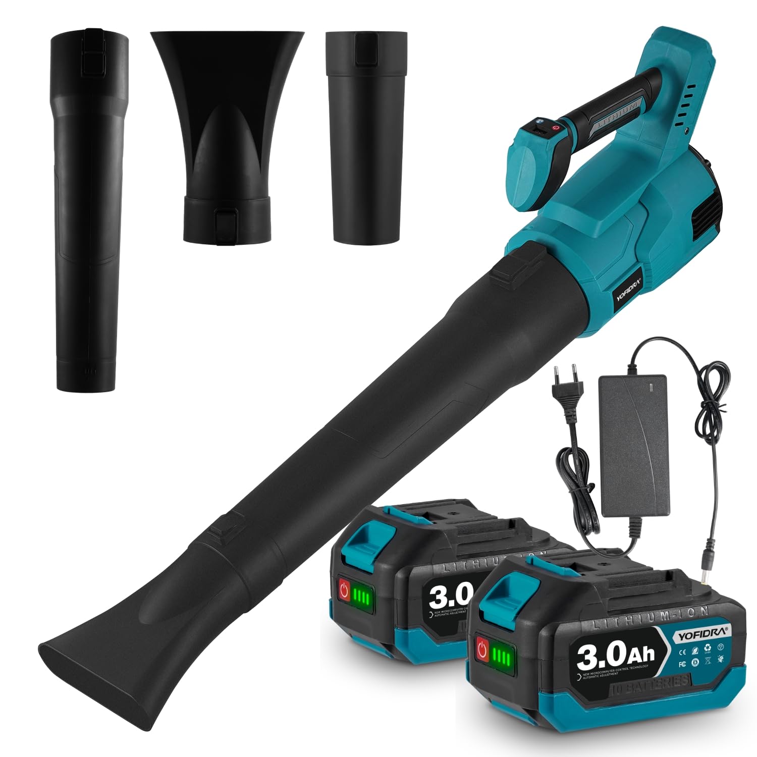 Soffiatore a batteria per velocità dell'aria 18 V, potente