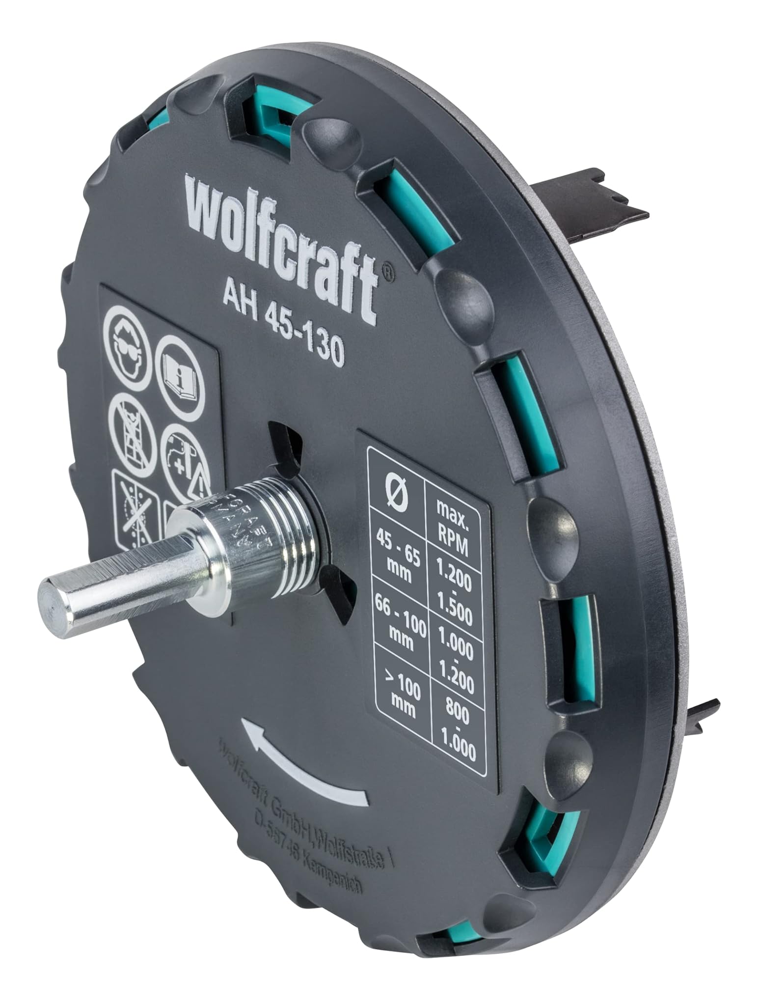 Wolfcraft Sega a Tazza Regolabile Ø 45-130 mm