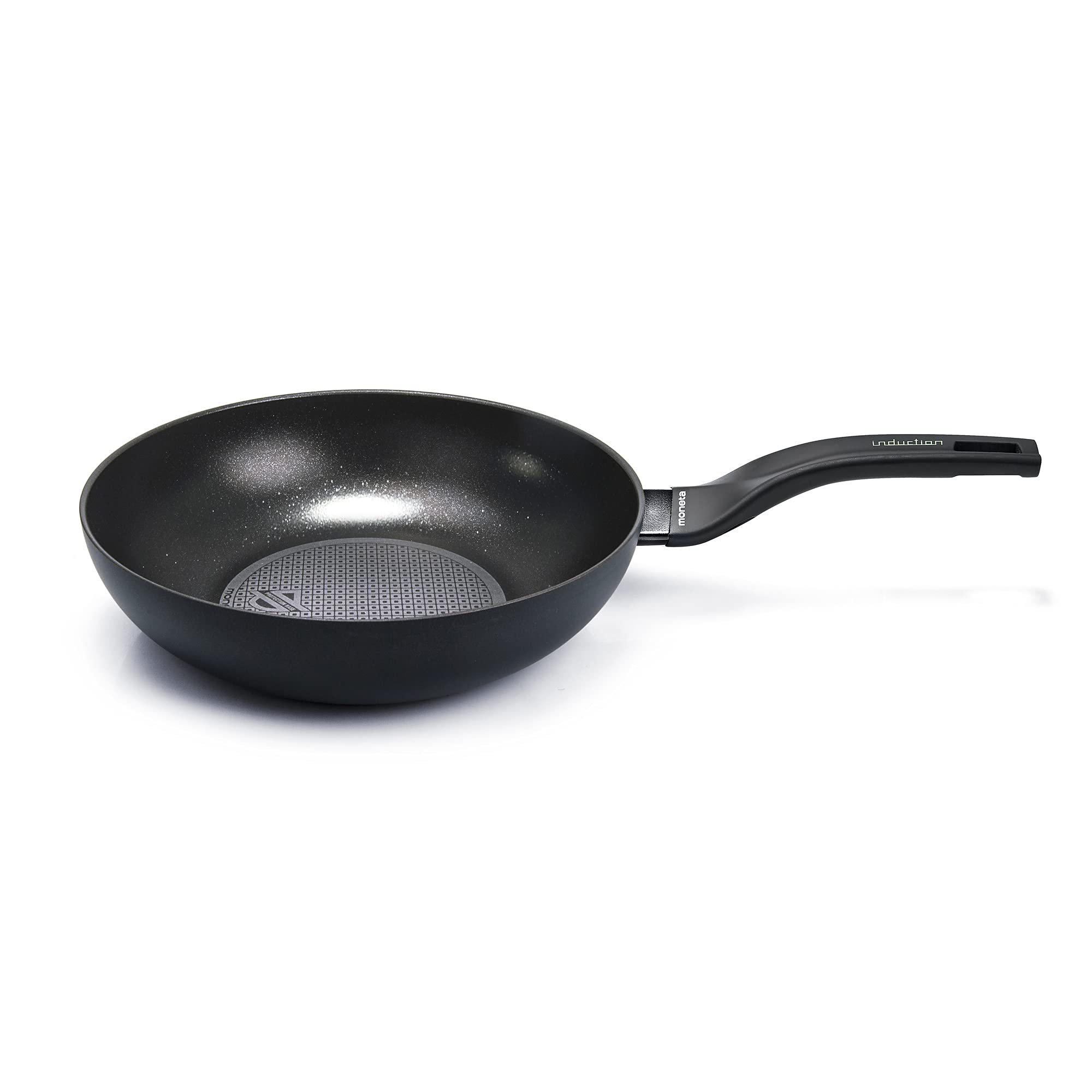 Moneta Nova Wok, Alluminio, Nero, 28 cm
