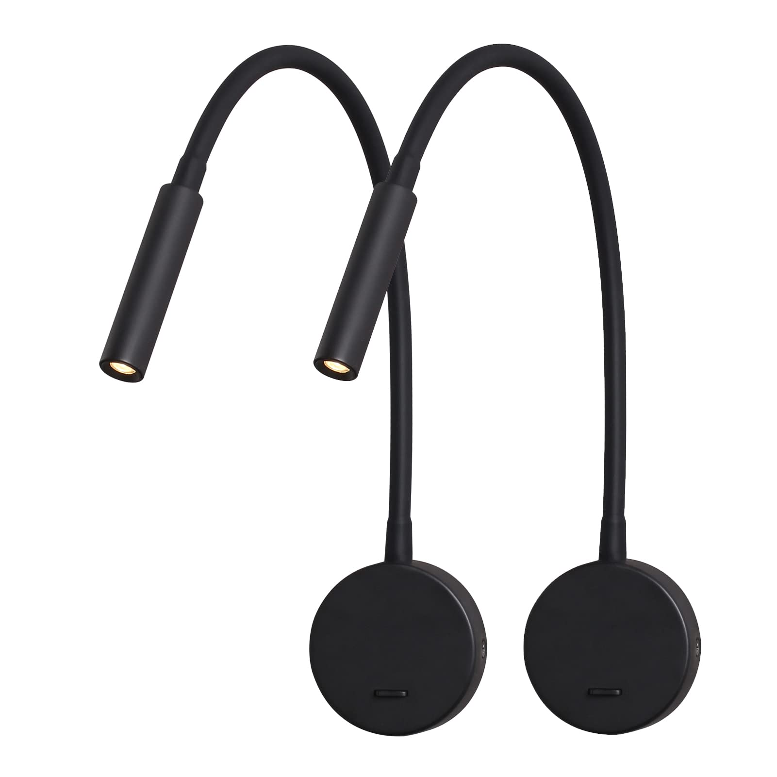 Dawalight Lampada da Lettura Parete LED 3W, Nero