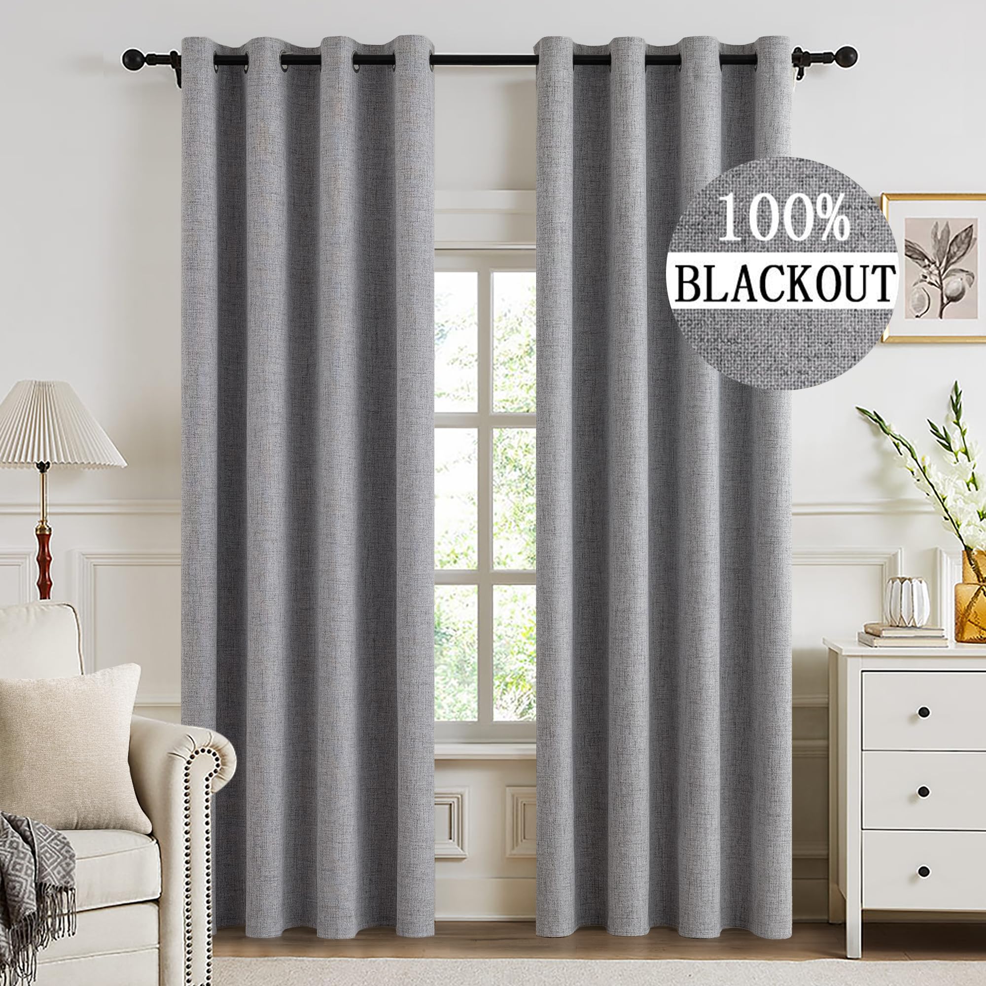 Miulee Tende Oscuranti Termoisolanti 140x280cm, Grigio Chiaro