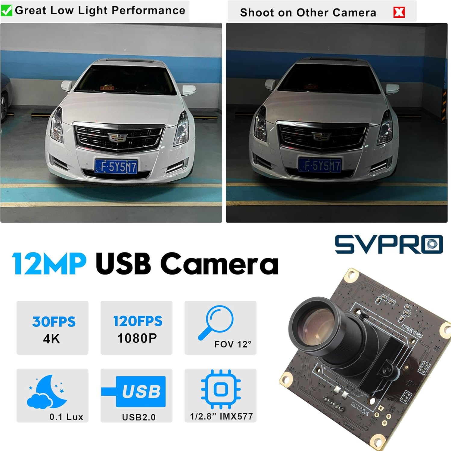 Svpro Modulo Fotocamera Industriale 12MP 4K 30fps - immagine 3