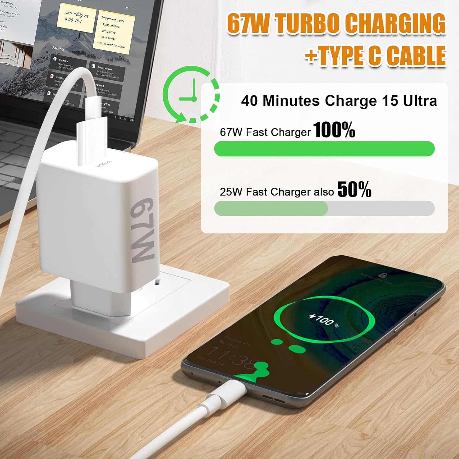 Caricatore Rapido 67W con Cavo per Xiaomi e Redmi - immagine 2