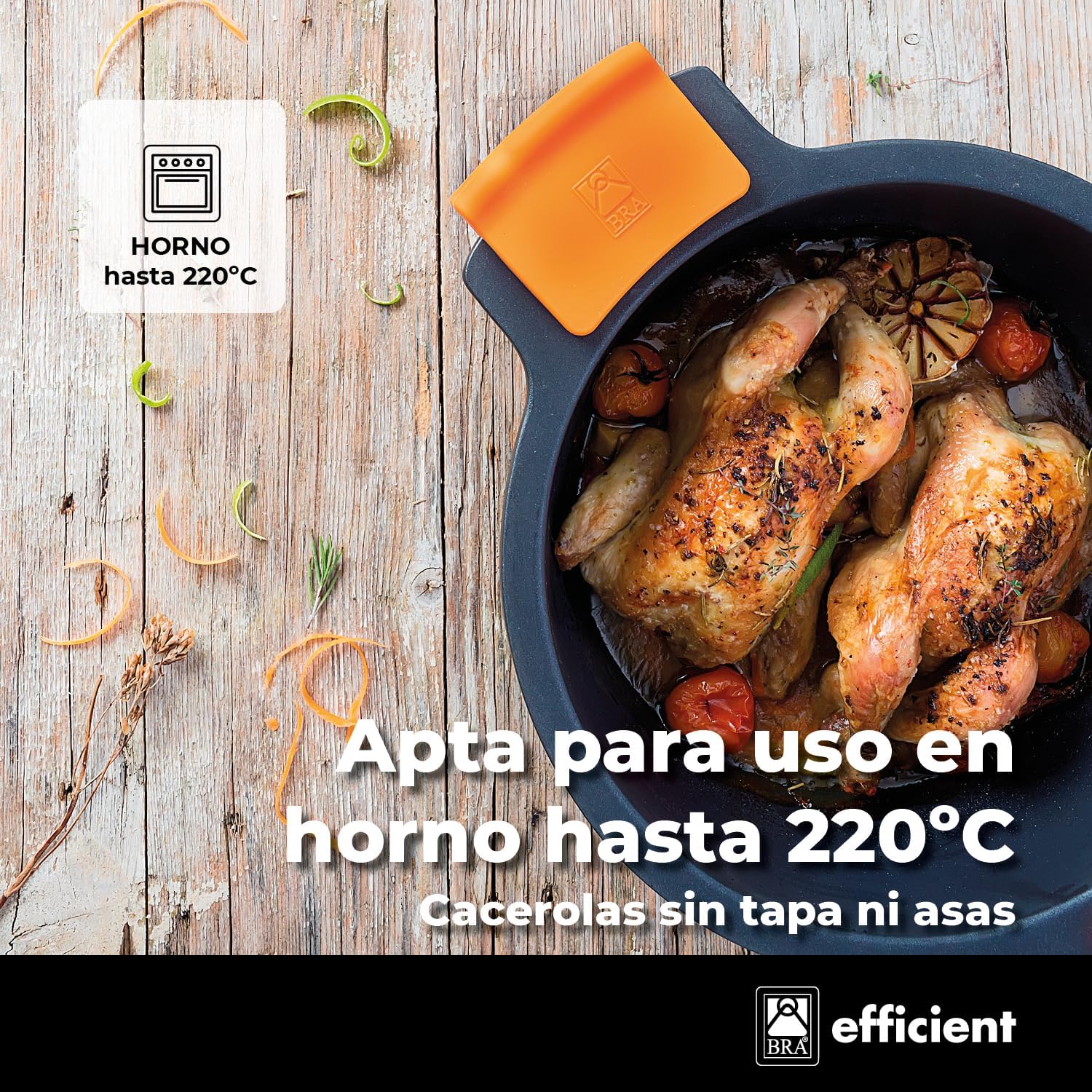 Bra Efficient - Batteria da Cucina 4 Pezzi, Nera - immagine 5