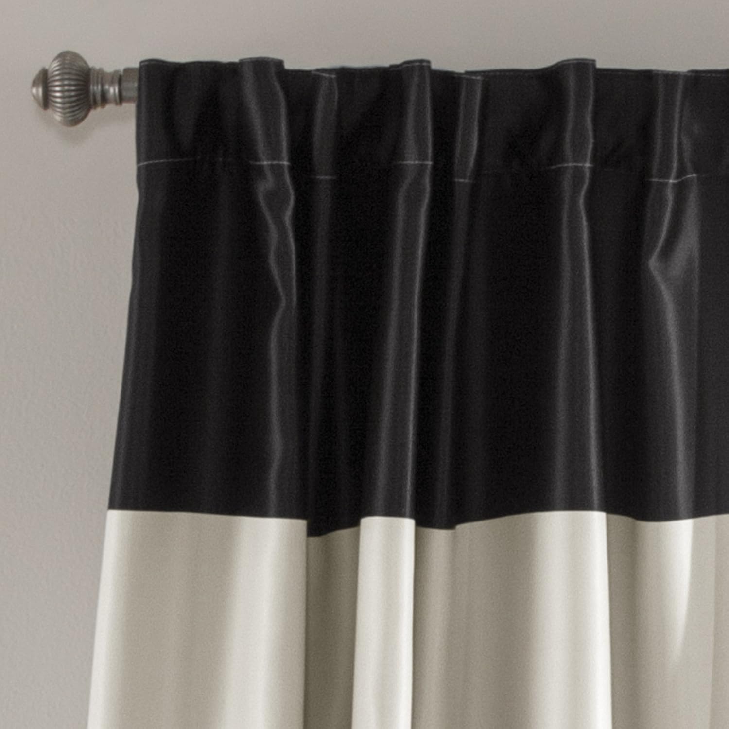 Lush Decor Montego Set Tende a Righe, Nero 84” x 52” - immagine 2