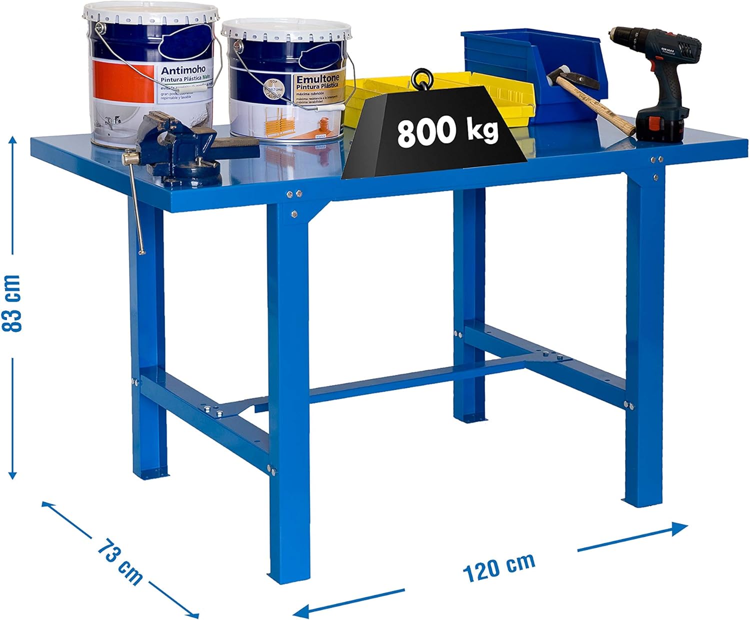 Simon Rack Banco da Lavoro per Officina 600kg, Blu - immagine 3