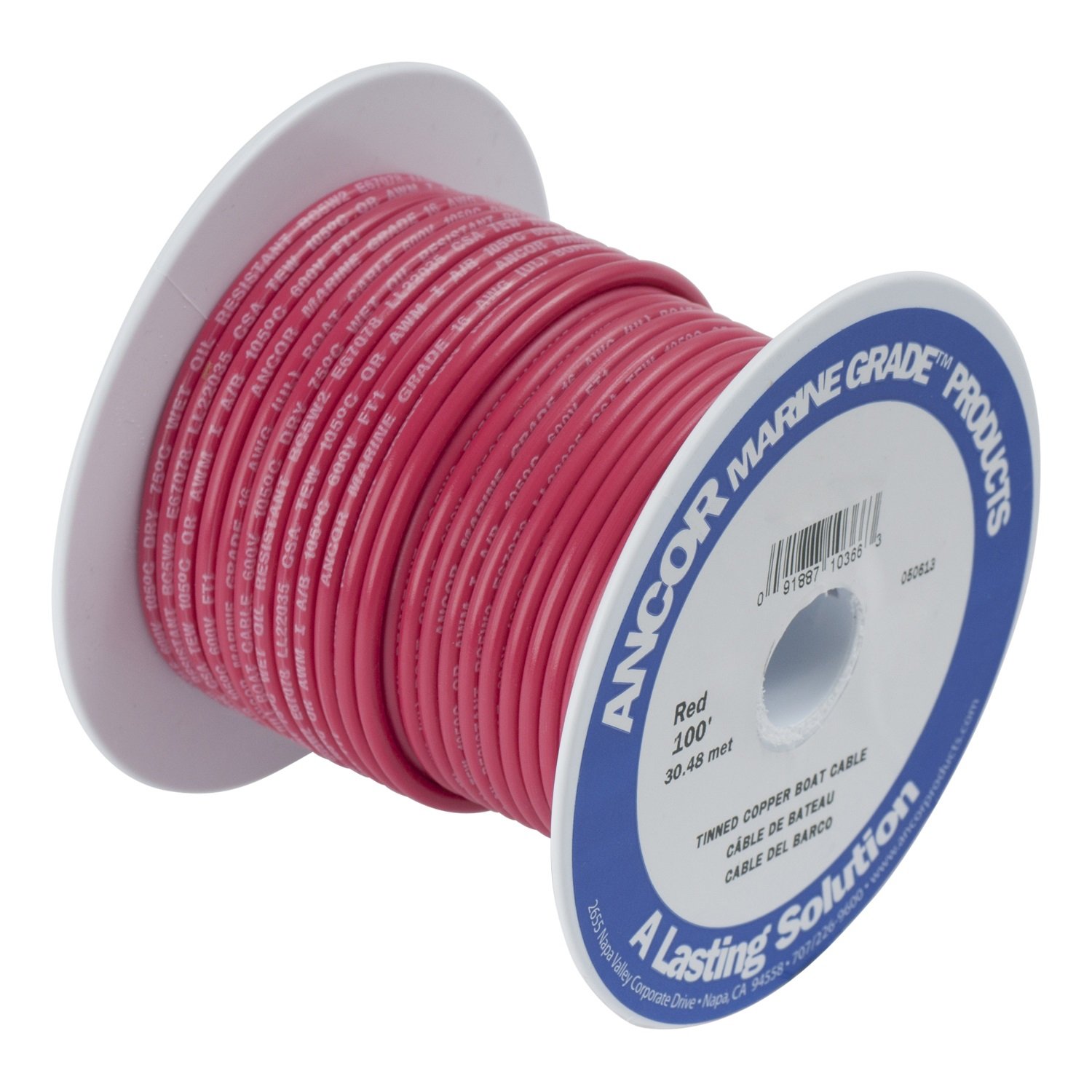 Ancor TINNED Copper Wire 0000AWG (107MM²) Red 25FT