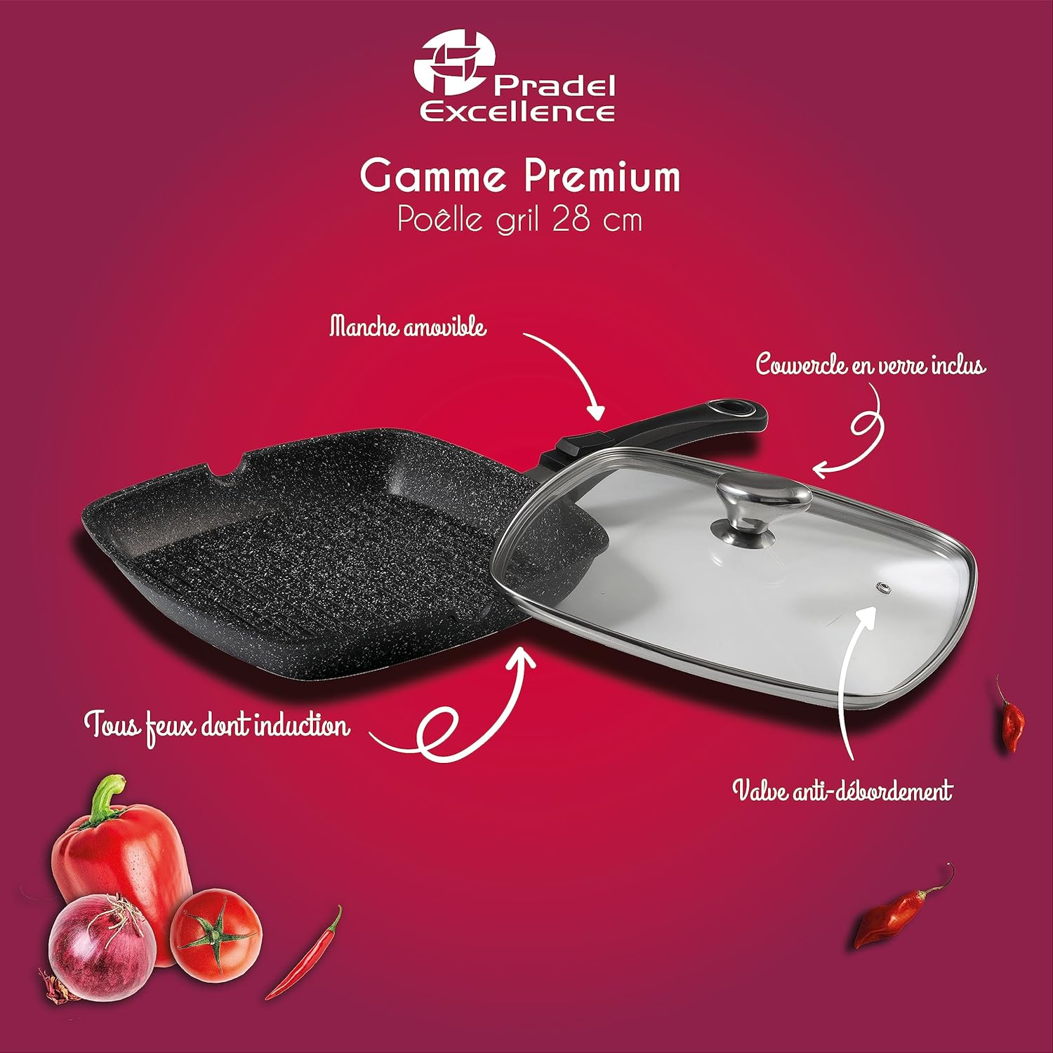 Pradel Excellence Padella Grill Tipo Pietra 28x28cm - immagine 5