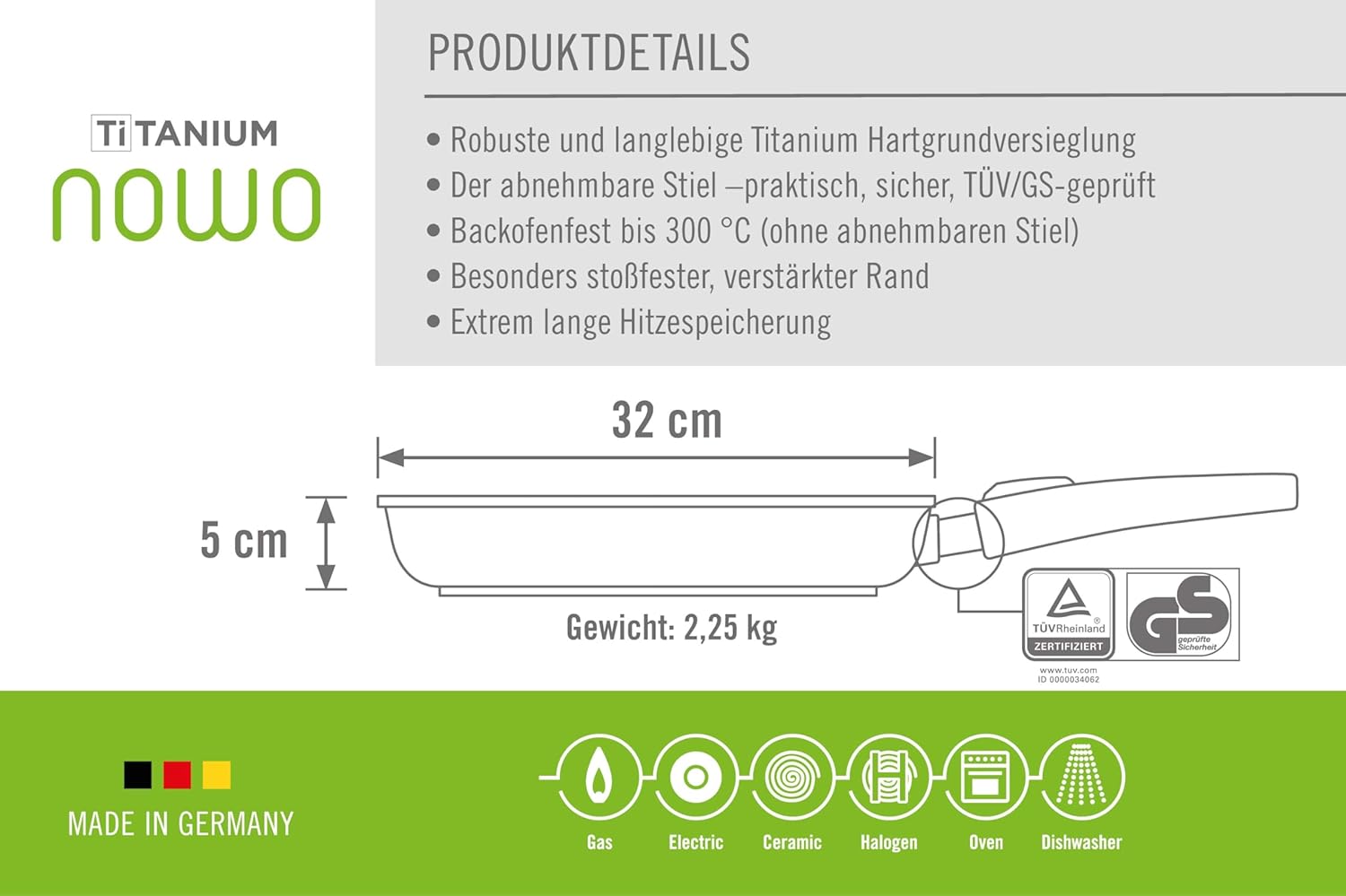 Woll Nowo-Titanium 32cm Single Pan - immagine 4