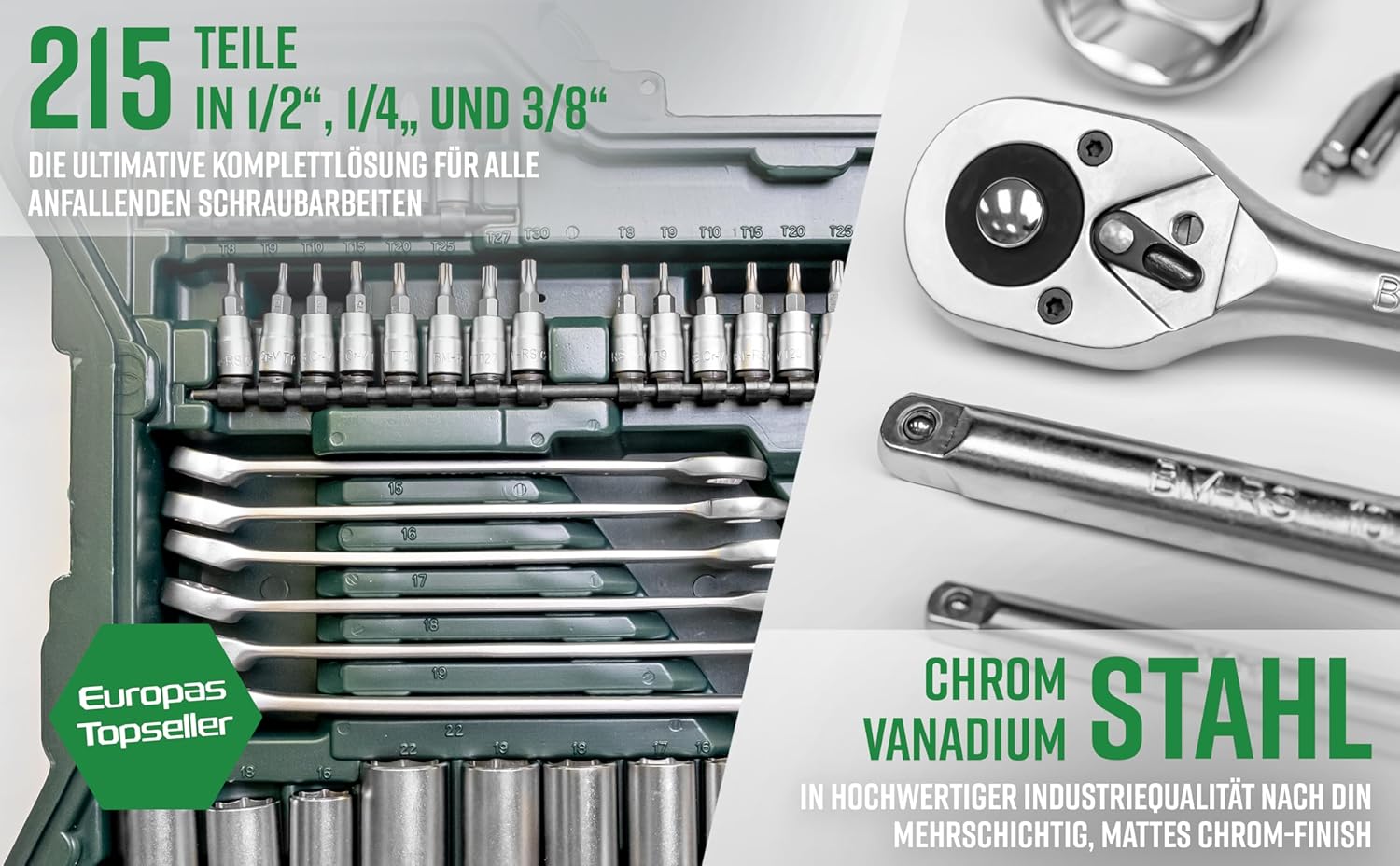 Mannesmann M98430 - Set Chiavi a Bussola e Strumenti (215 pz) - immagine 3