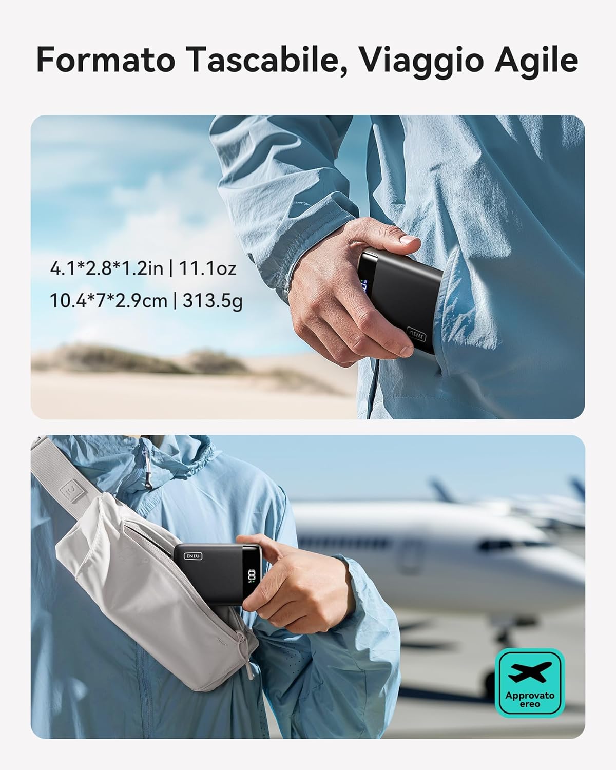 Iniu Power Bank 20000mAh 22,5W PD, Verde - immagine 5