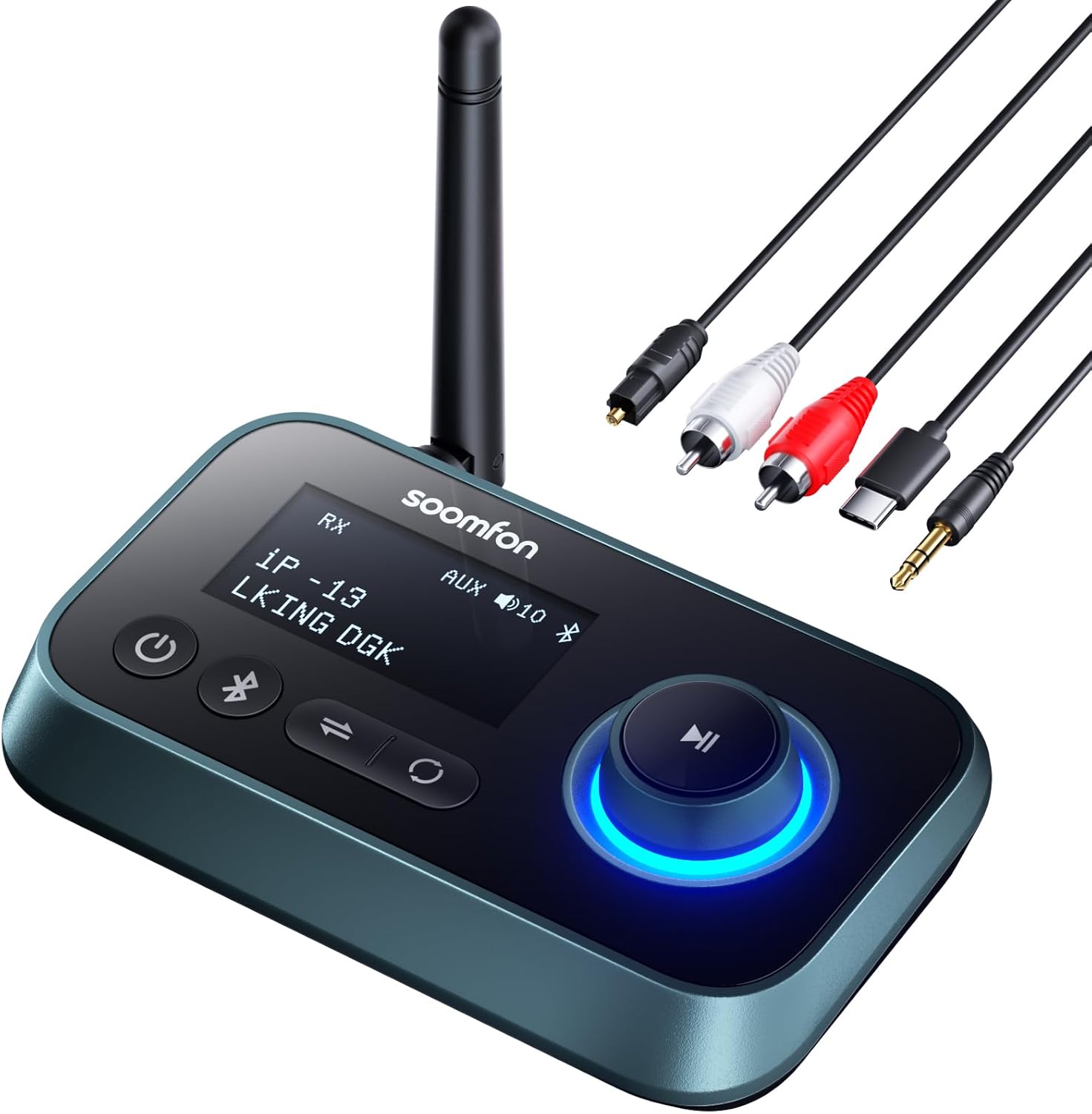 Soomfon Adattatore Audio Bluetooth 5.0 con LCD Display - immagine 1