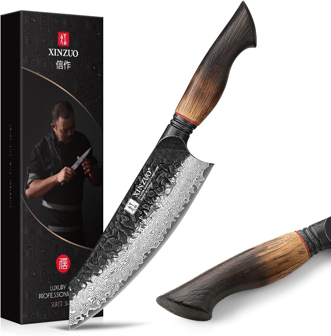 Xinzuo Coltello Santoku 19,3cm Acciaio Damasco