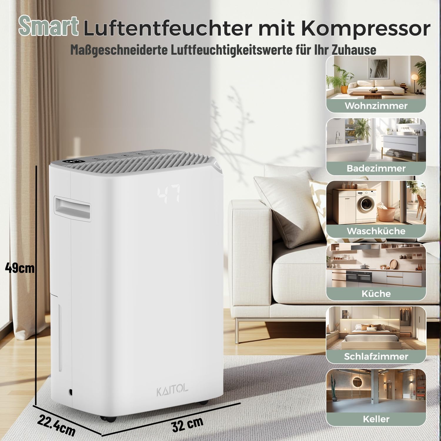 Kaitol Deumidificatore 25L/24H con App Wi-Fi - immagine 7