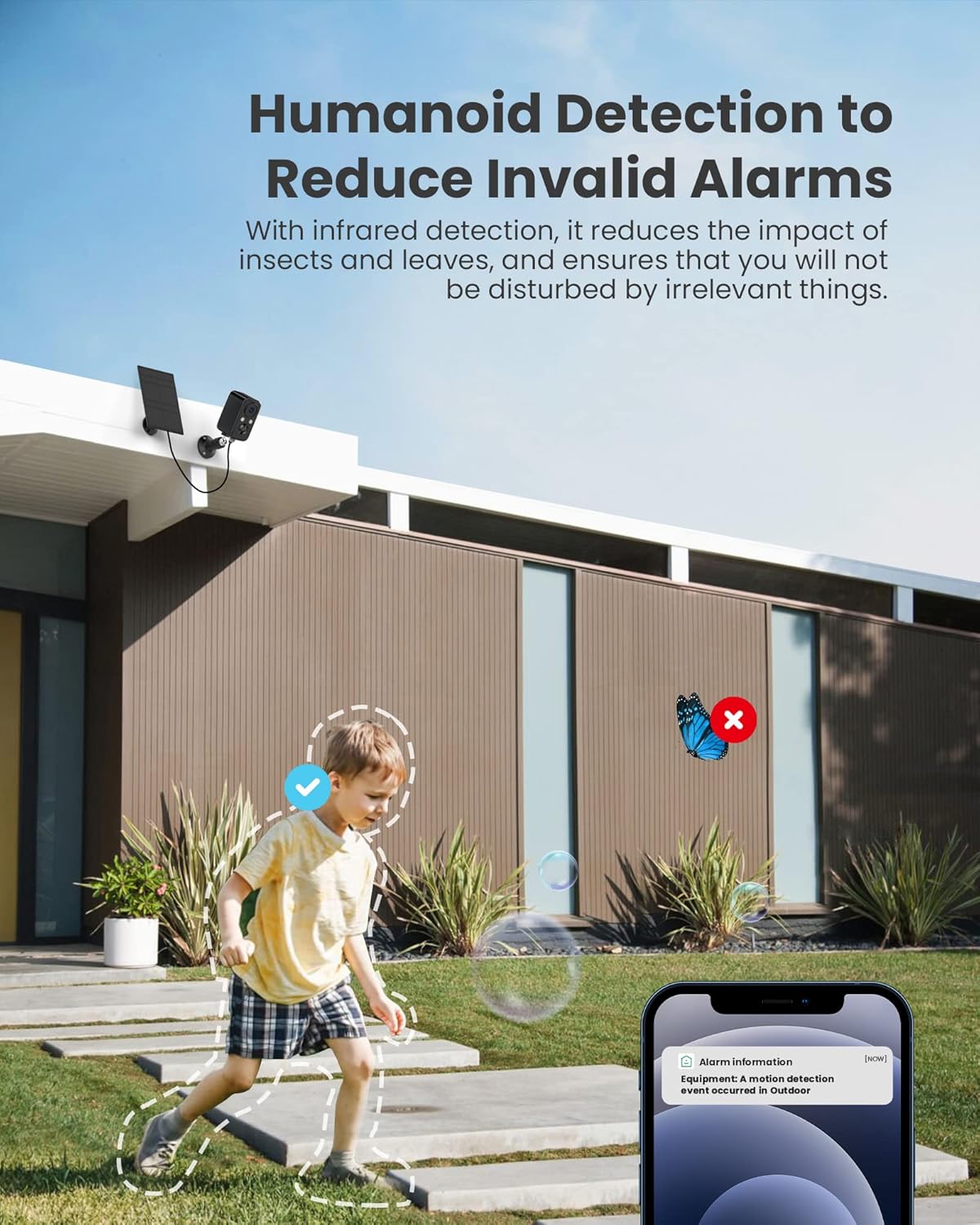 Foaood Telecamera Wi-Fi Esterno Solare IP66, Nera - immagine 4